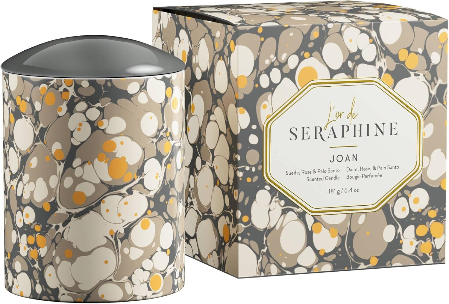 L'or de Seraphine Billie Scented Candle - Essential Oil Candle for Home, Notes of Plum, Tobacco, and Patchouli, Sustainable Palm Wax, Clean, Long Lasting, Paraben-Free, 6.4oz