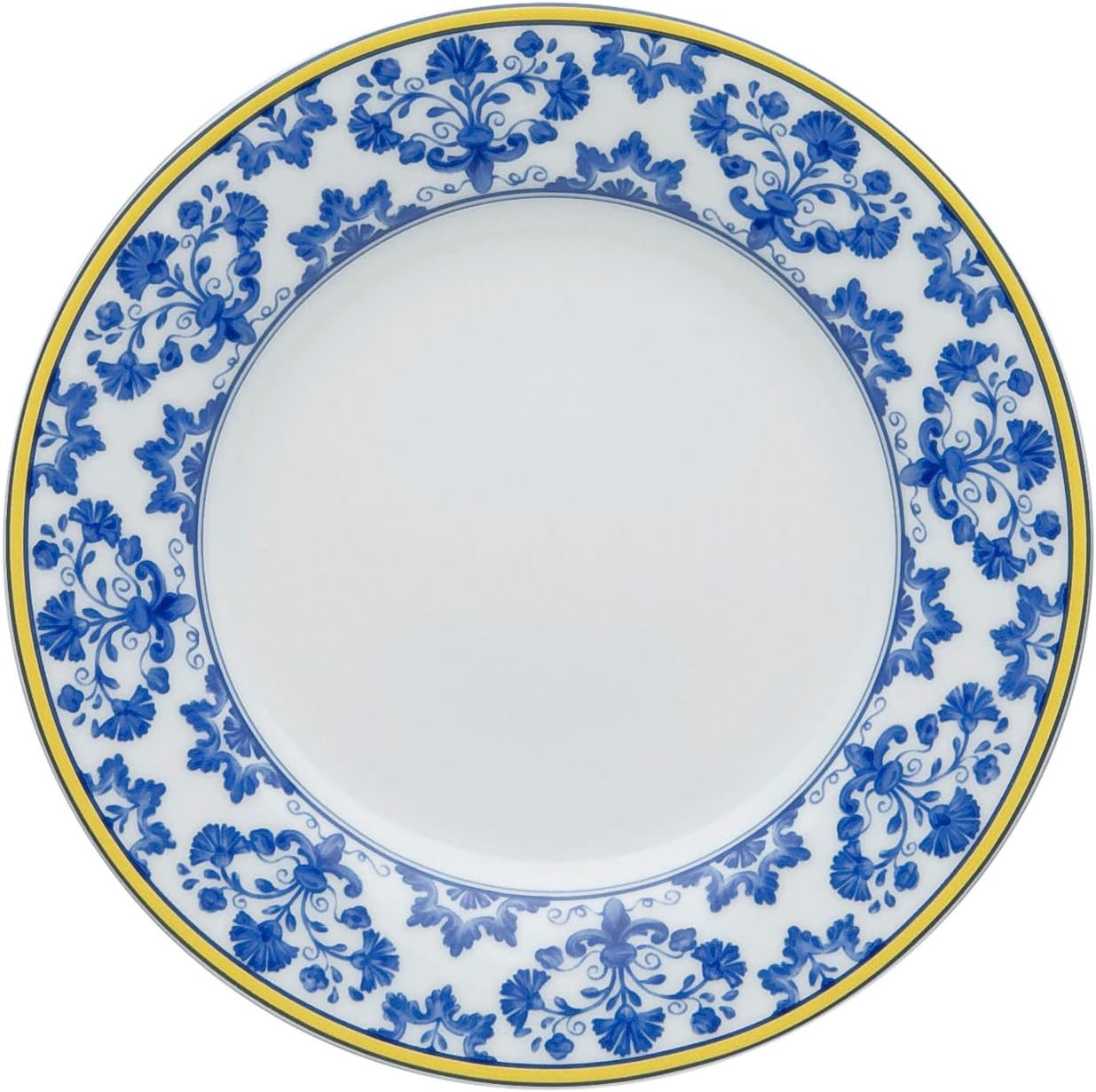 White and Blue Porcelain Floral Bread & Butter Plates, Set of 4