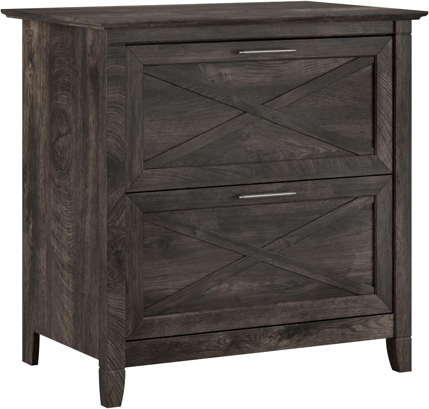 Bush Furniture Key West Lateral File Cabinet, 2 Drawer, Dark Gray Hickory