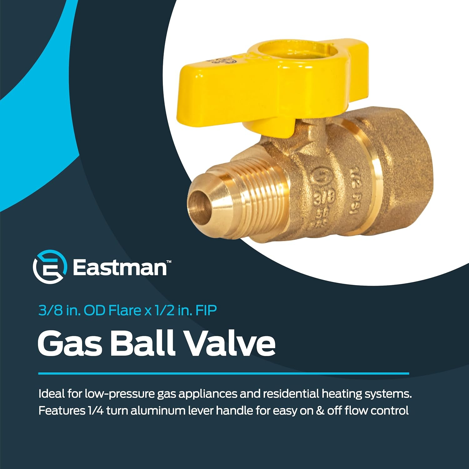 BrassCraft Magne Flo 3/8 in. Flare X 1/2 in. FIP Brass Gas Ball Valve