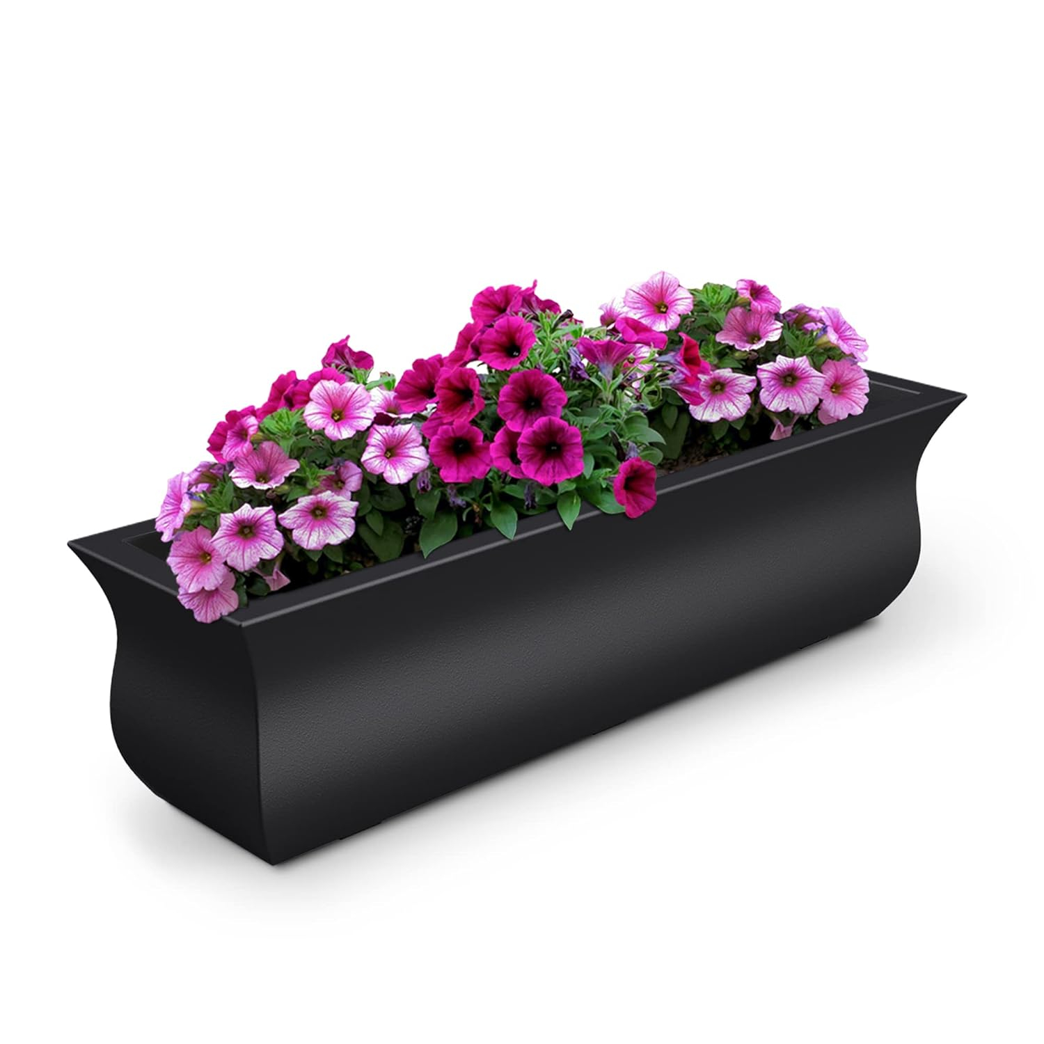 Mayne Valencia 36" x 10" x 10" Self-Watering Polyethylene Window Box - Black