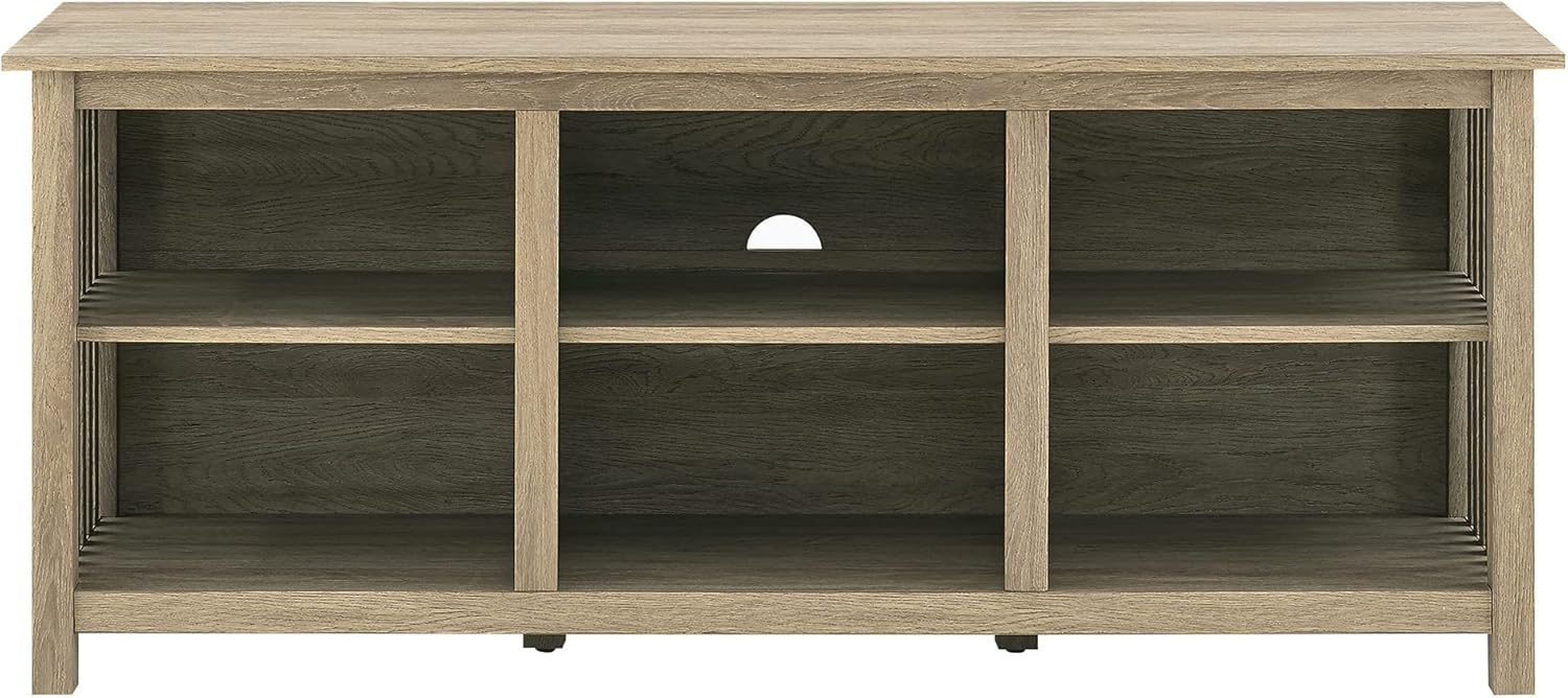 Walker Edison Prado Mission-Style Slat-Side Stand for TVs up to 65 Inches, Driftwood