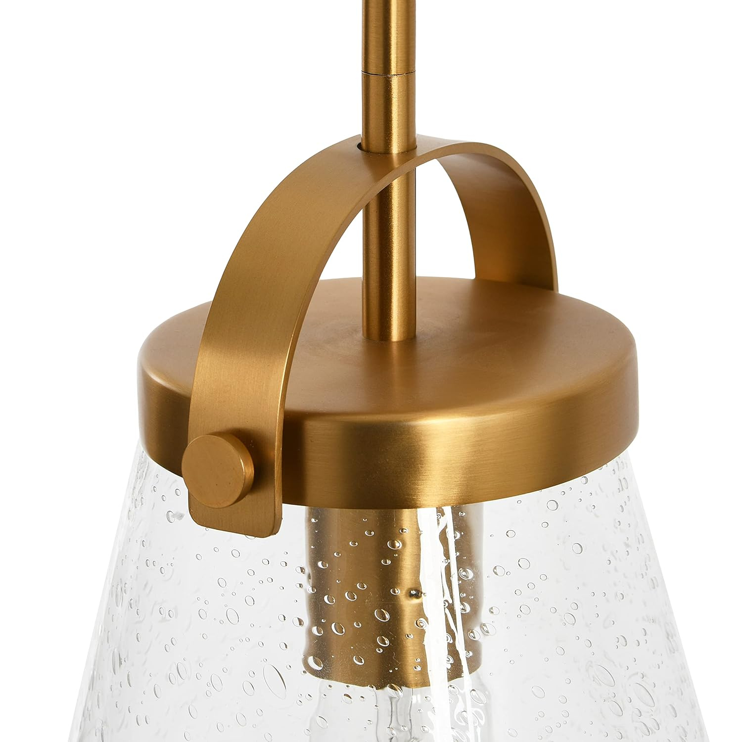 Robert Stevenson Lighting Robert Stevenson Lighting Wesley - Metal and Seedy Glass Ceiling Light, Brushed Gold