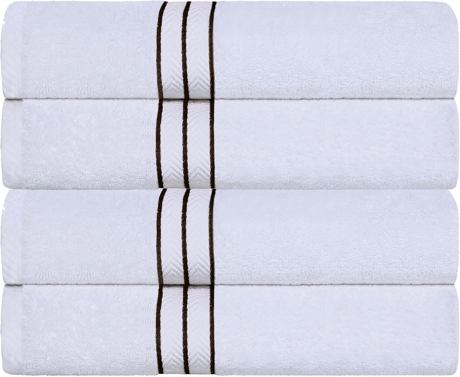 Superior Turkish Cotton Ultra-Plush Bath Towel Set of 4, Chocolate