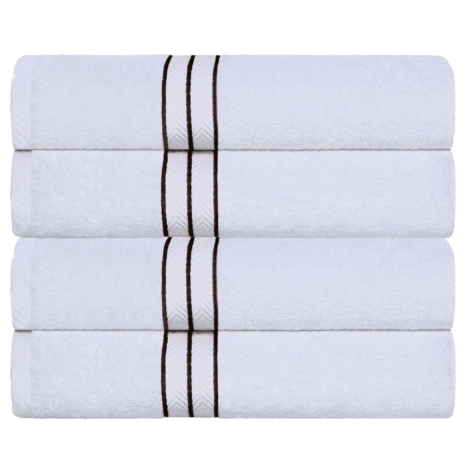 Superior Turkish Cotton Ultra-Plush Bath Towel Set of 4, Chocolate