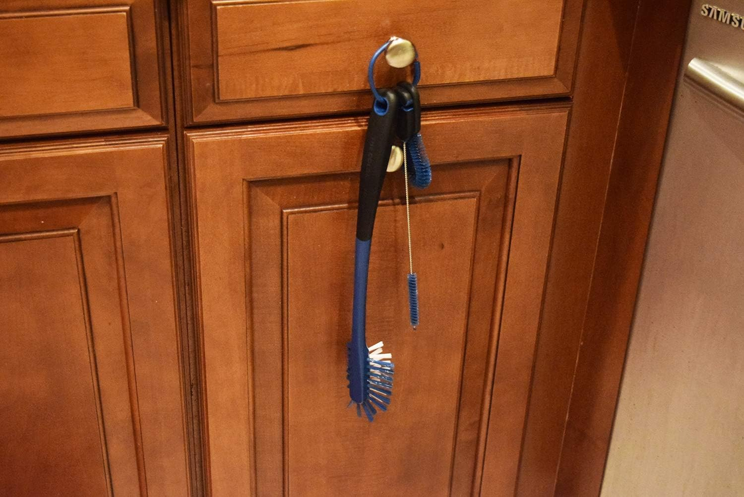 Premium Blue and Black Stainless Steel Water Bottle Cleaning Brush Set