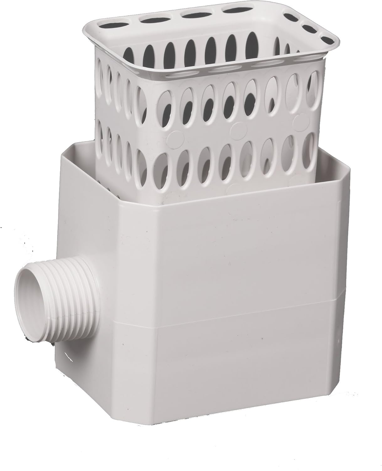 White PVC Rainwater Colander for Downspouts