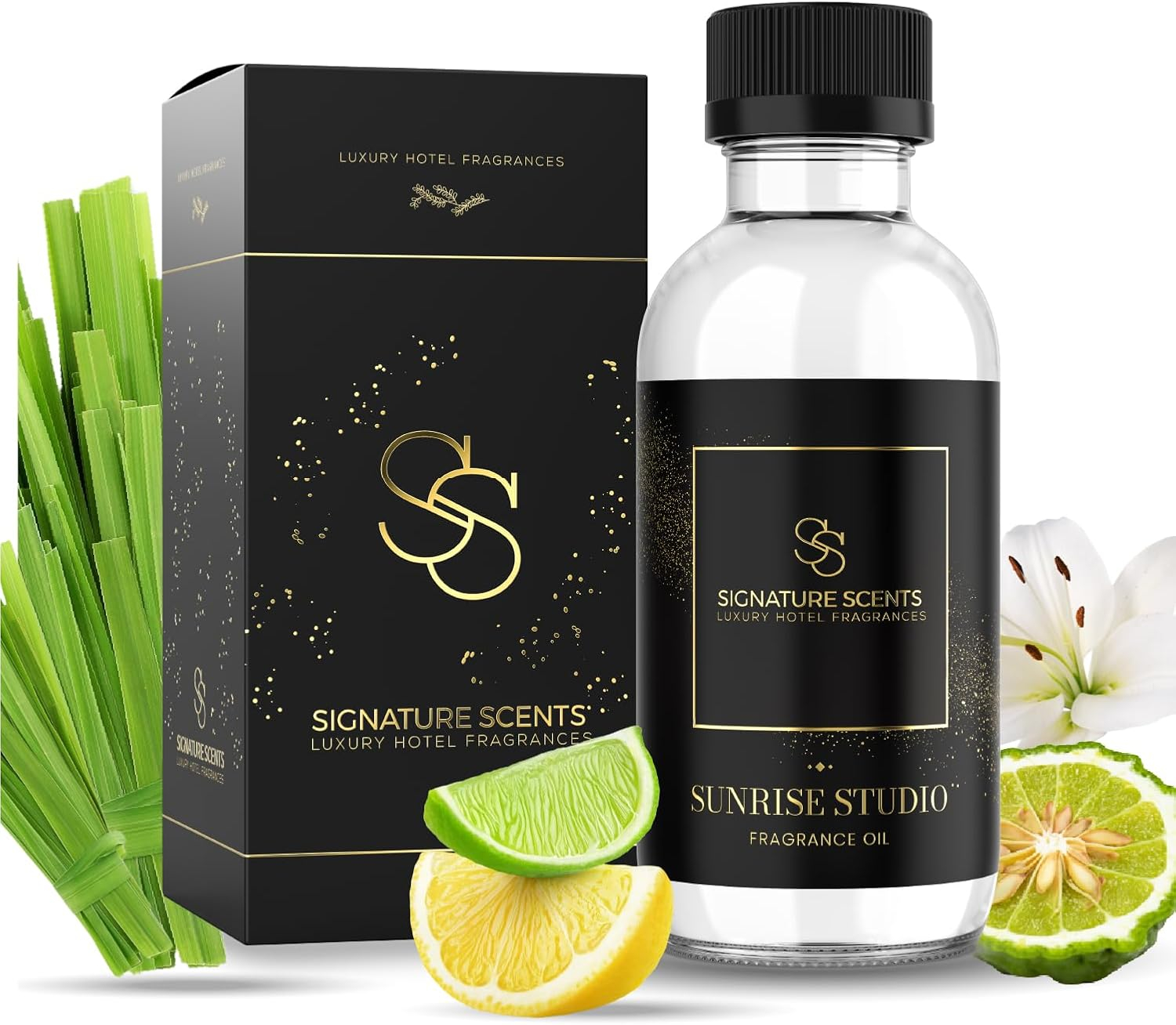 Signature Scents - Luxury Hotel Collection - Hotel Fragrance Oil - Diffuser Oil Blends for Aromatherapy (Sunrise Studio) 4.05 Fl Oz (120ml) + 2 Free Samples