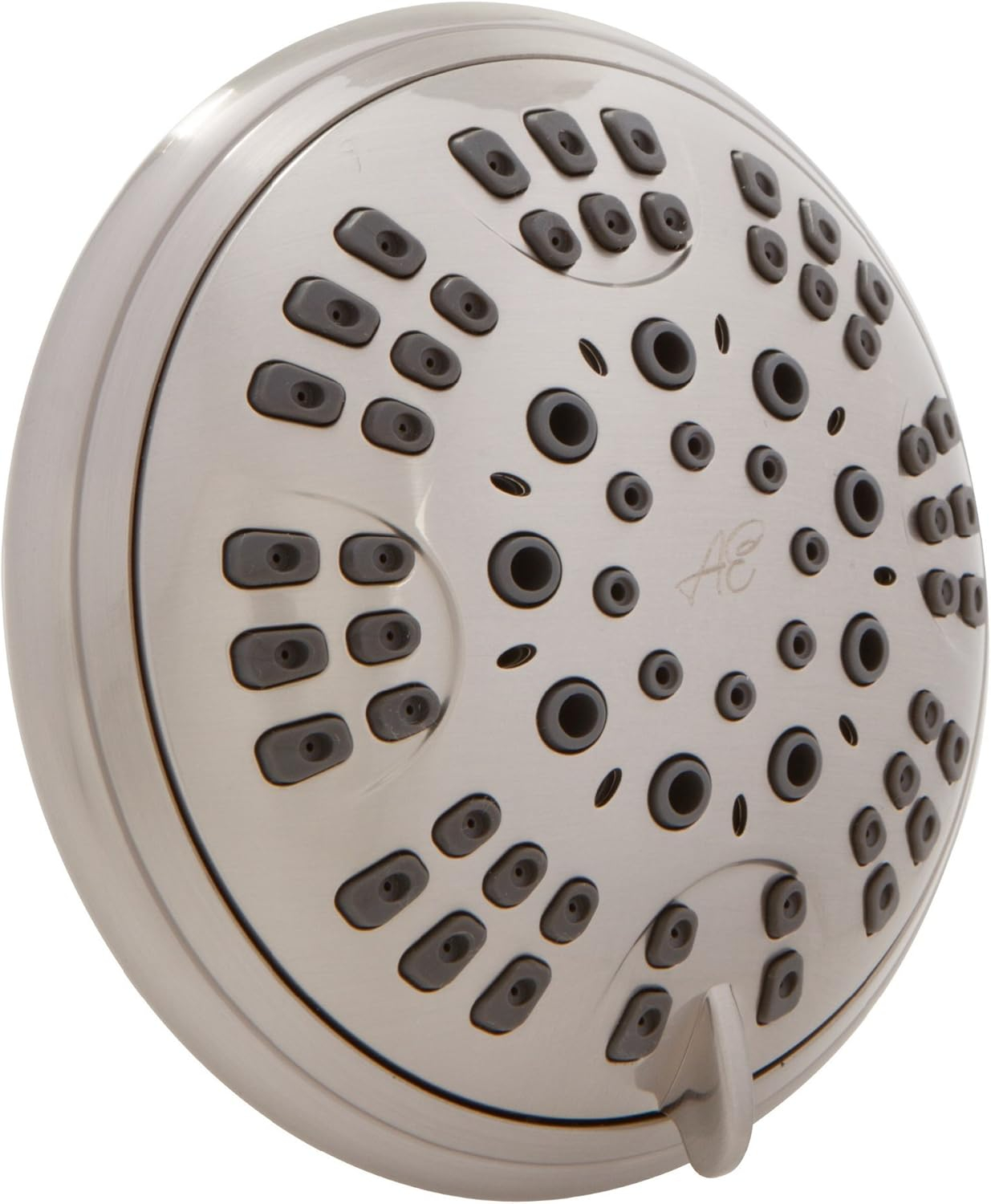 Aqua Elegante Brushed Nickel 1.8 GPM Luxury Shower Head, 6 Settings, BPA Free, Self-Cleaning Nozzles, Durable Brass Fittings
