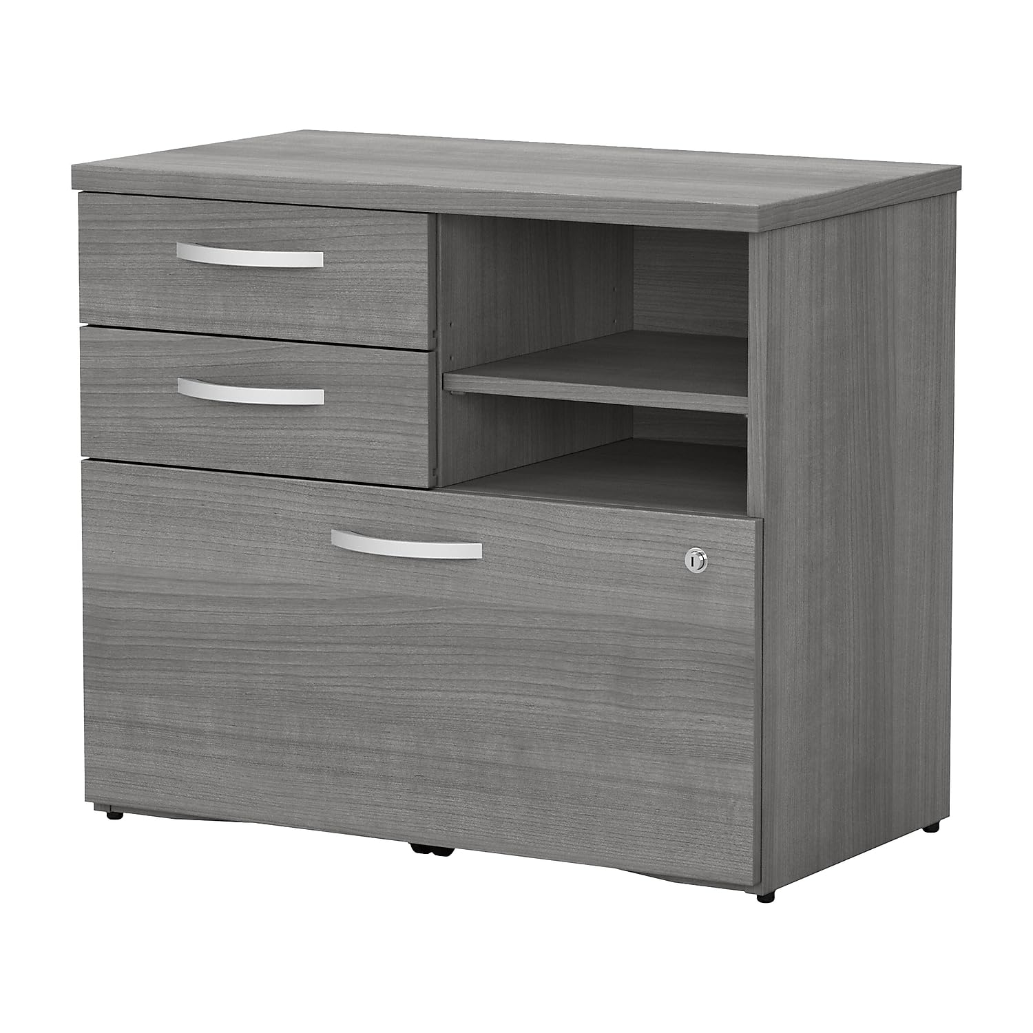 Studio C Office Storage Cabinet with Drawers in Platinum Gray - Engineered Wood