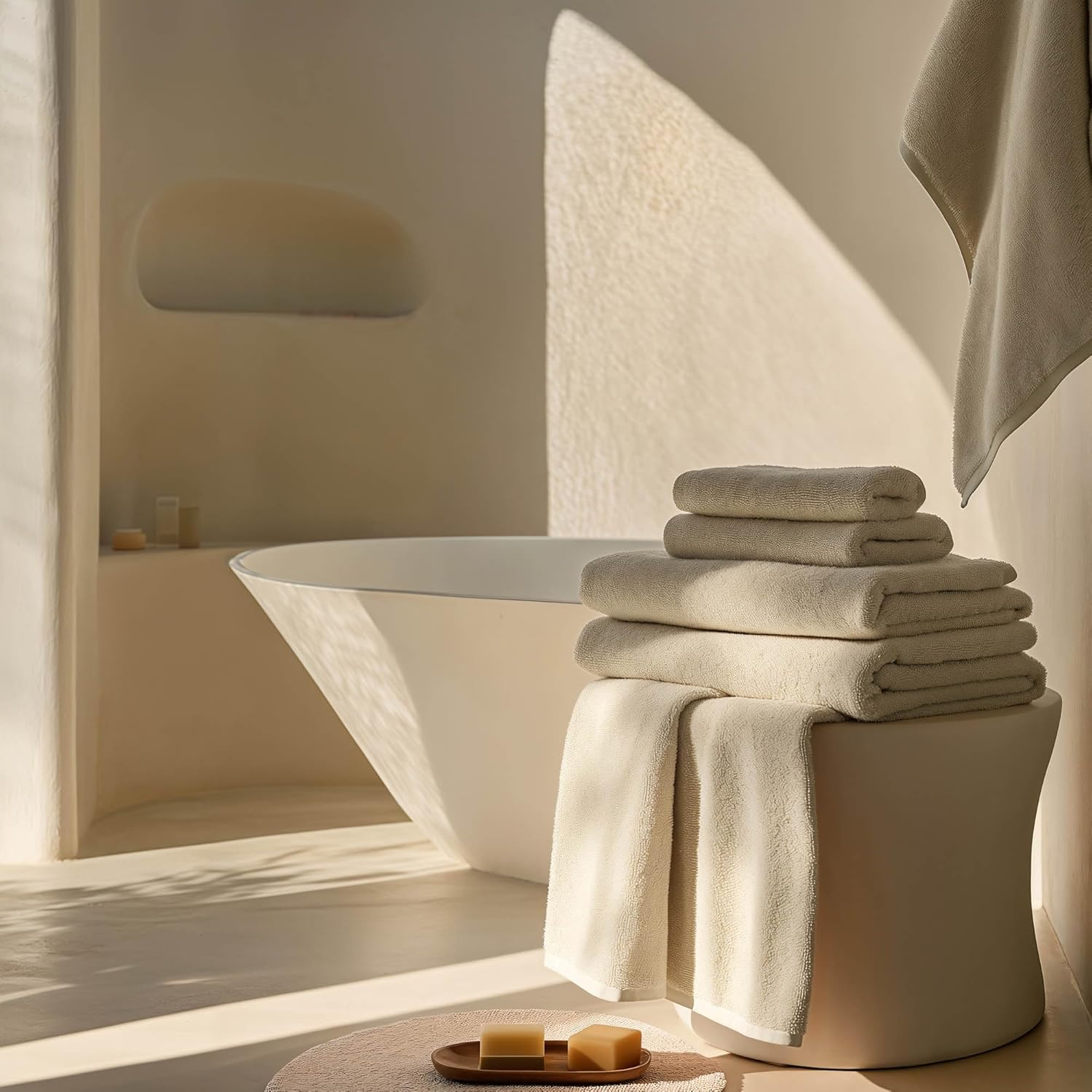 Italic Ultraplush Australian Cotton Hand Towels - Set of 2 Luxury Hand Towels, Ultra Soft and Highly Absorbent 800GSM,100% Cotton Towels for Bathroom,Shower, Hotel, and Spa (Sand)