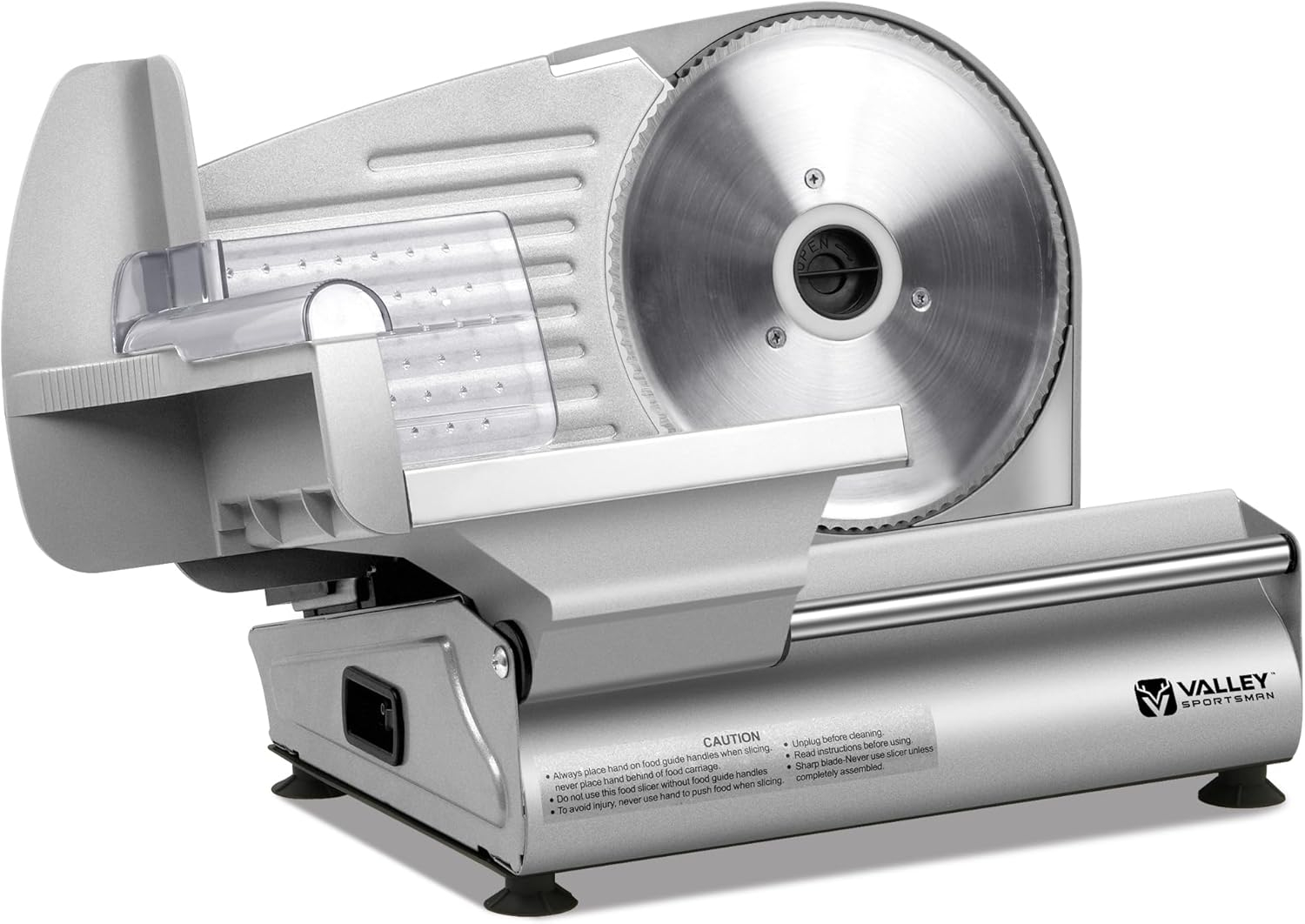 7.5" Electric Meat Slicer Machine for Home, with Stainless Steel Blade, 180 W, Adjustable Thickness, Easy to Clean, Food Slicer, Cuts Meat, Bread, Cheese and Deli, Sliver