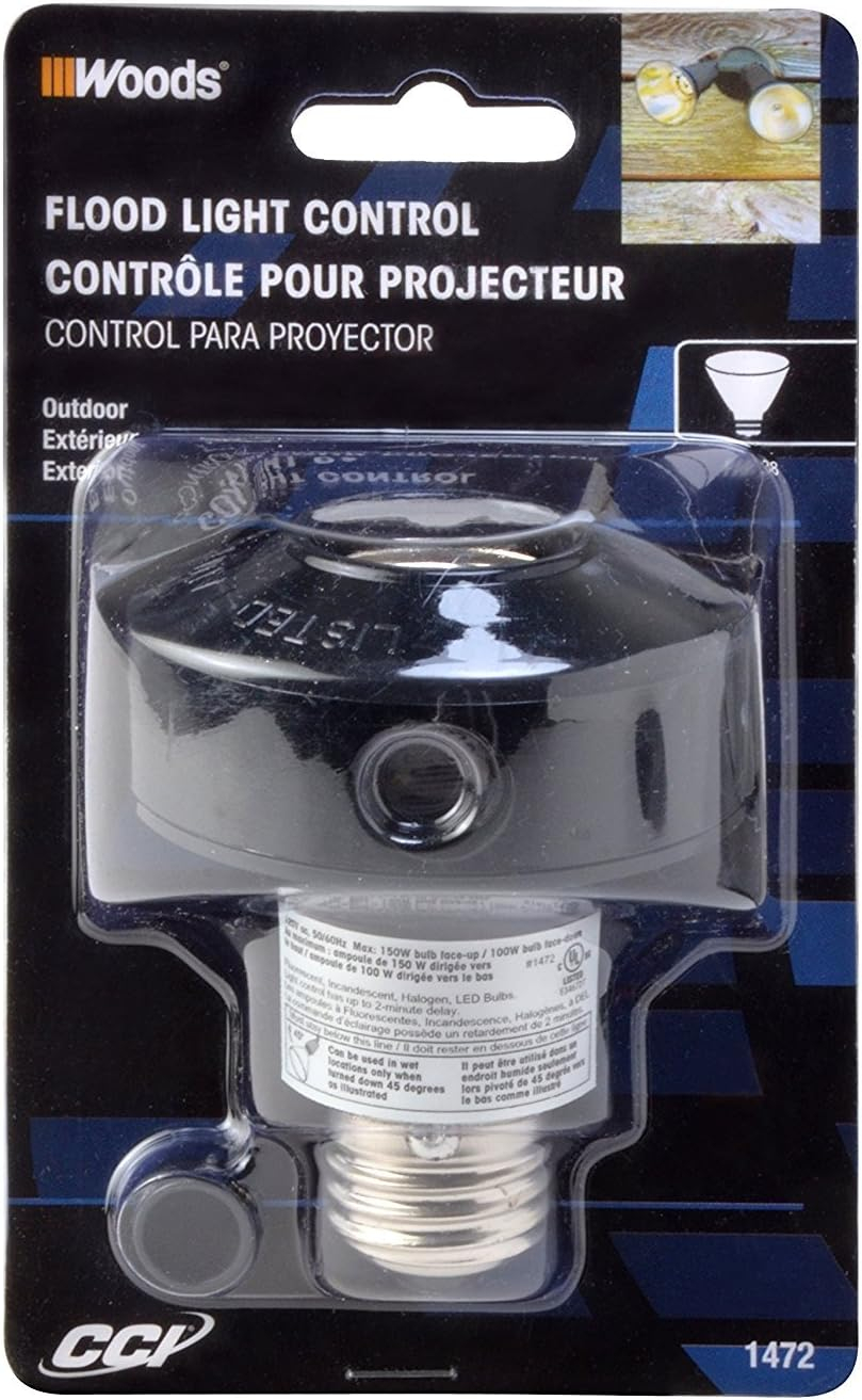 Woods Light Sensor Photocell Flood Light, 5.88"