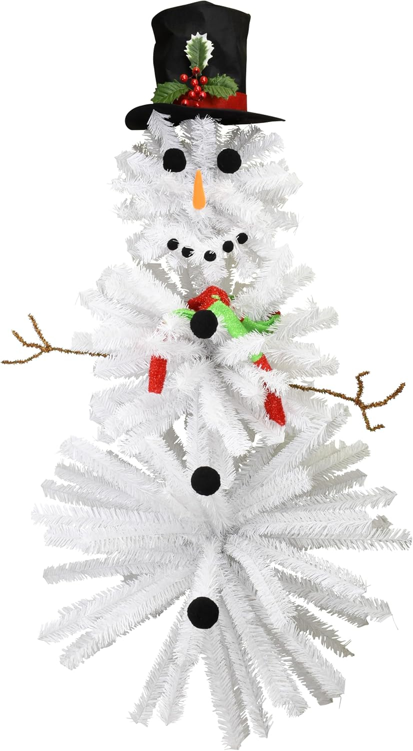 5 Ft White PVC Snowman Christmas Tree with Accessories