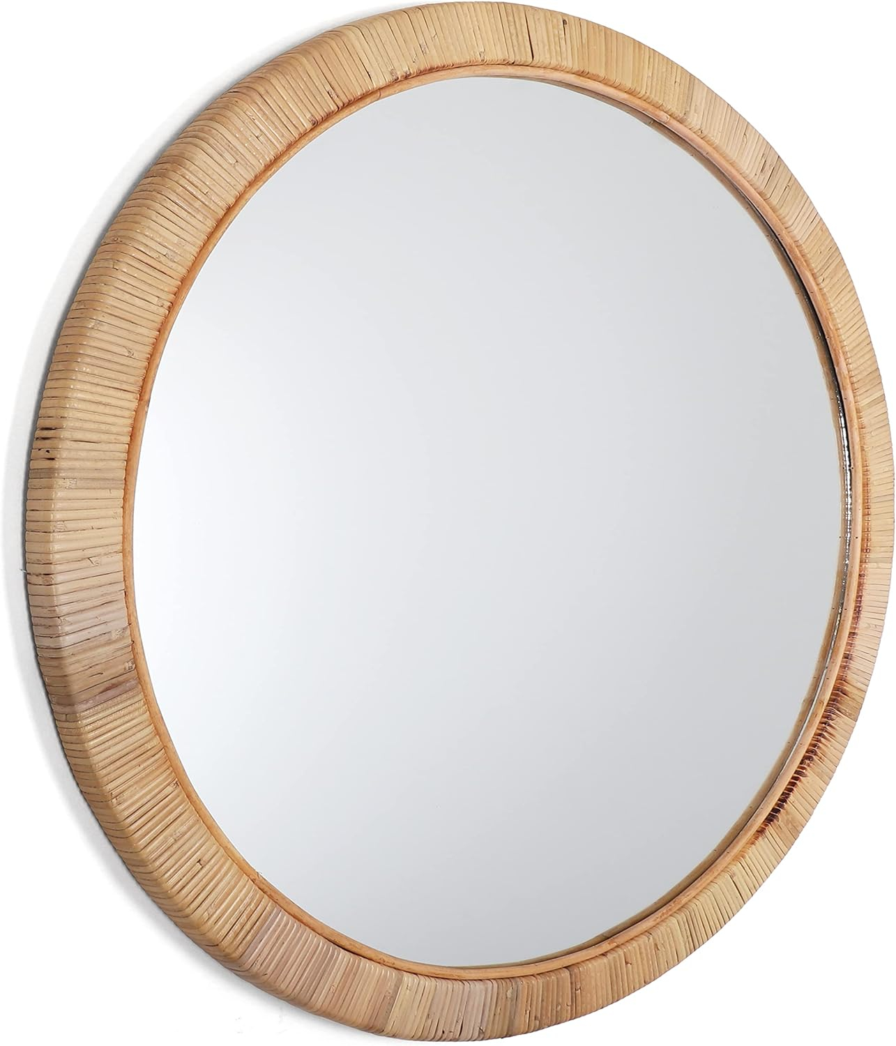 Rutledge & King 30" x 30" Brown Round Decor Wall Mirror