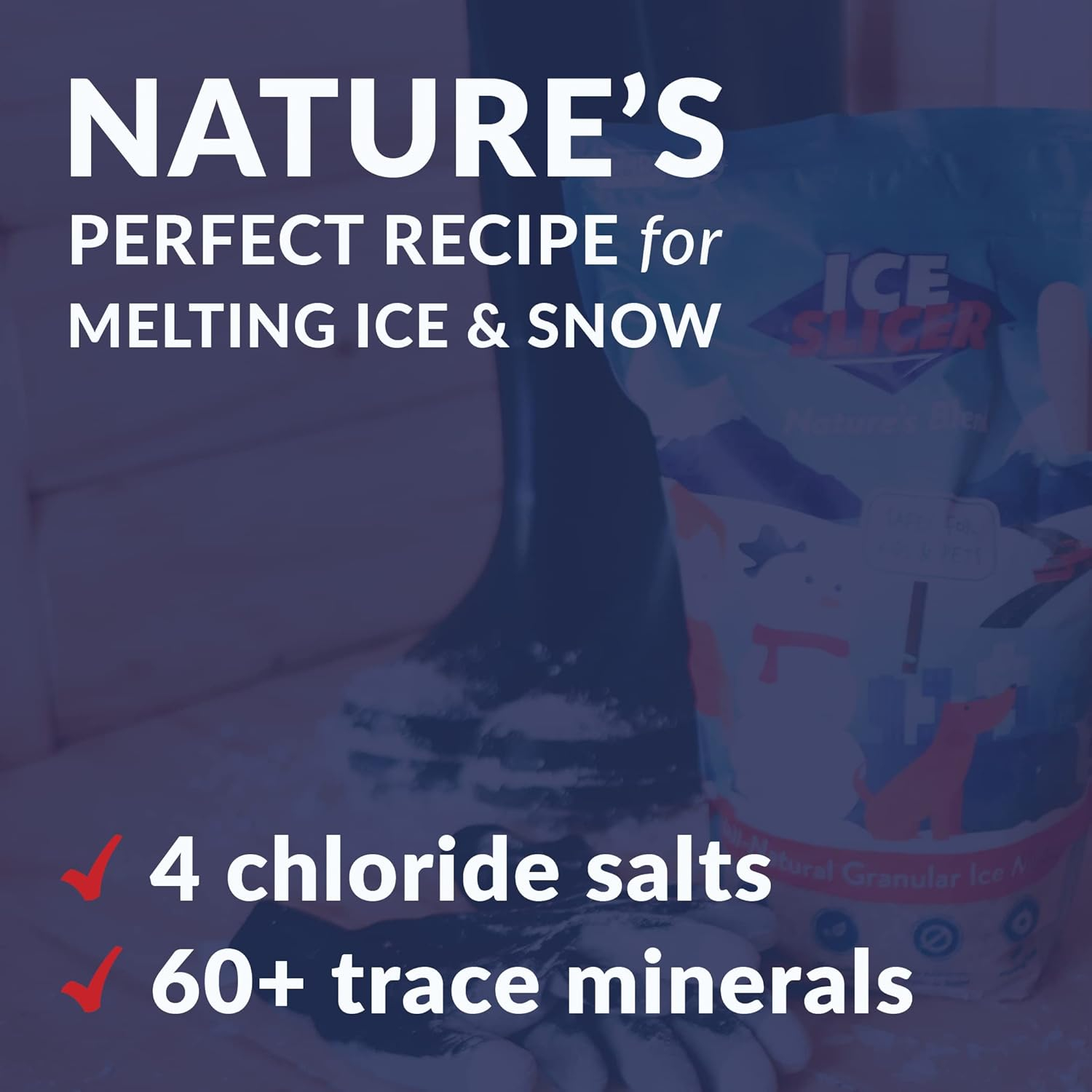 REDMOND Ice Slicer - Ice Melt Salt, Kid & Pet Safe Deicer, All-Natural Granular Ice Melt (25 LB)
