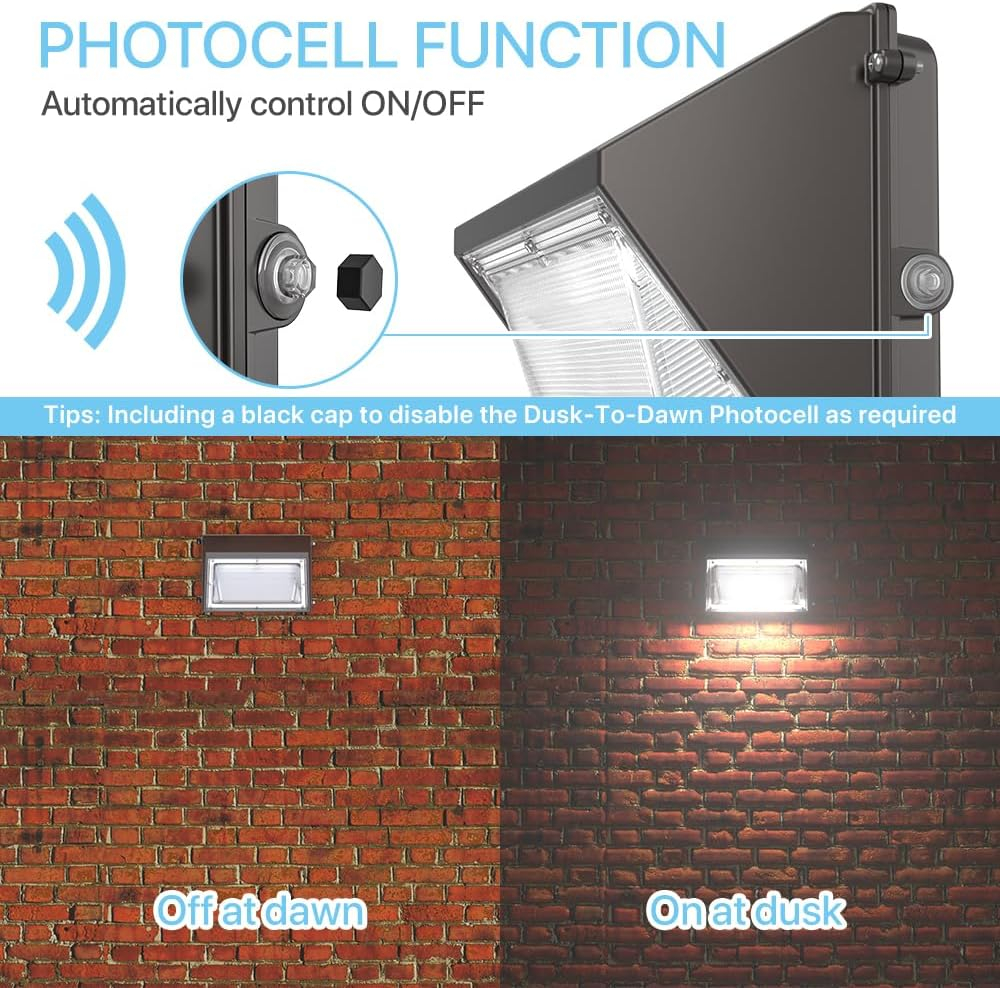 Hyperlite 120W LED Wall Pack Light with Photocell Sensor