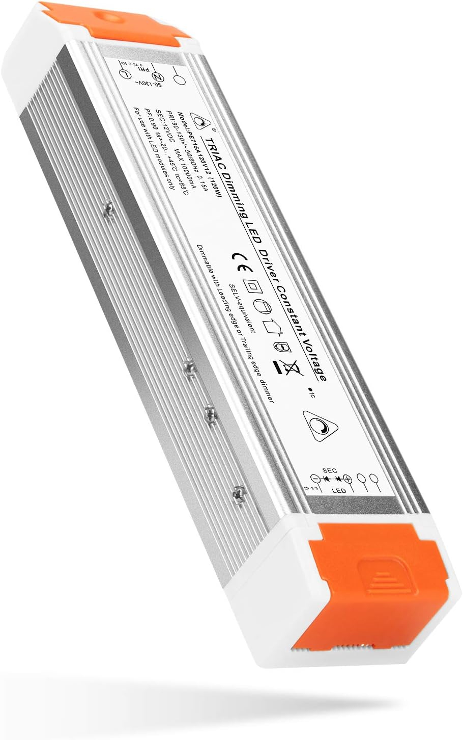 LED Dimmable Driver 120W 12V DC Quiet Operation Universal Regulated 12V Dimmable Power Supply Low Voltage Transformer for Constant LED Lights