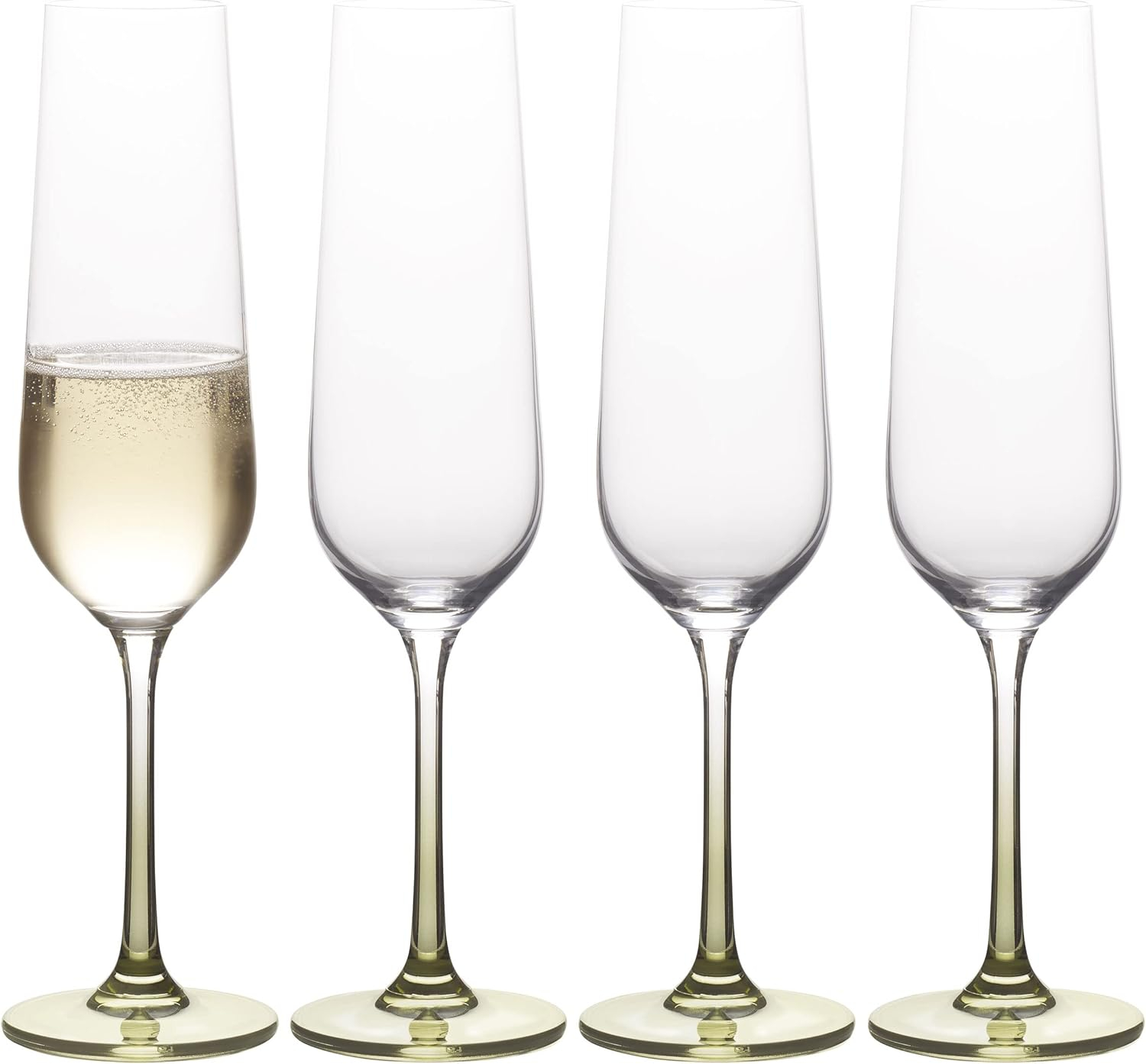 Mikasa Gianna Ombre Set of 4 Champagne Flutes, 6.75-Ounce, Sage