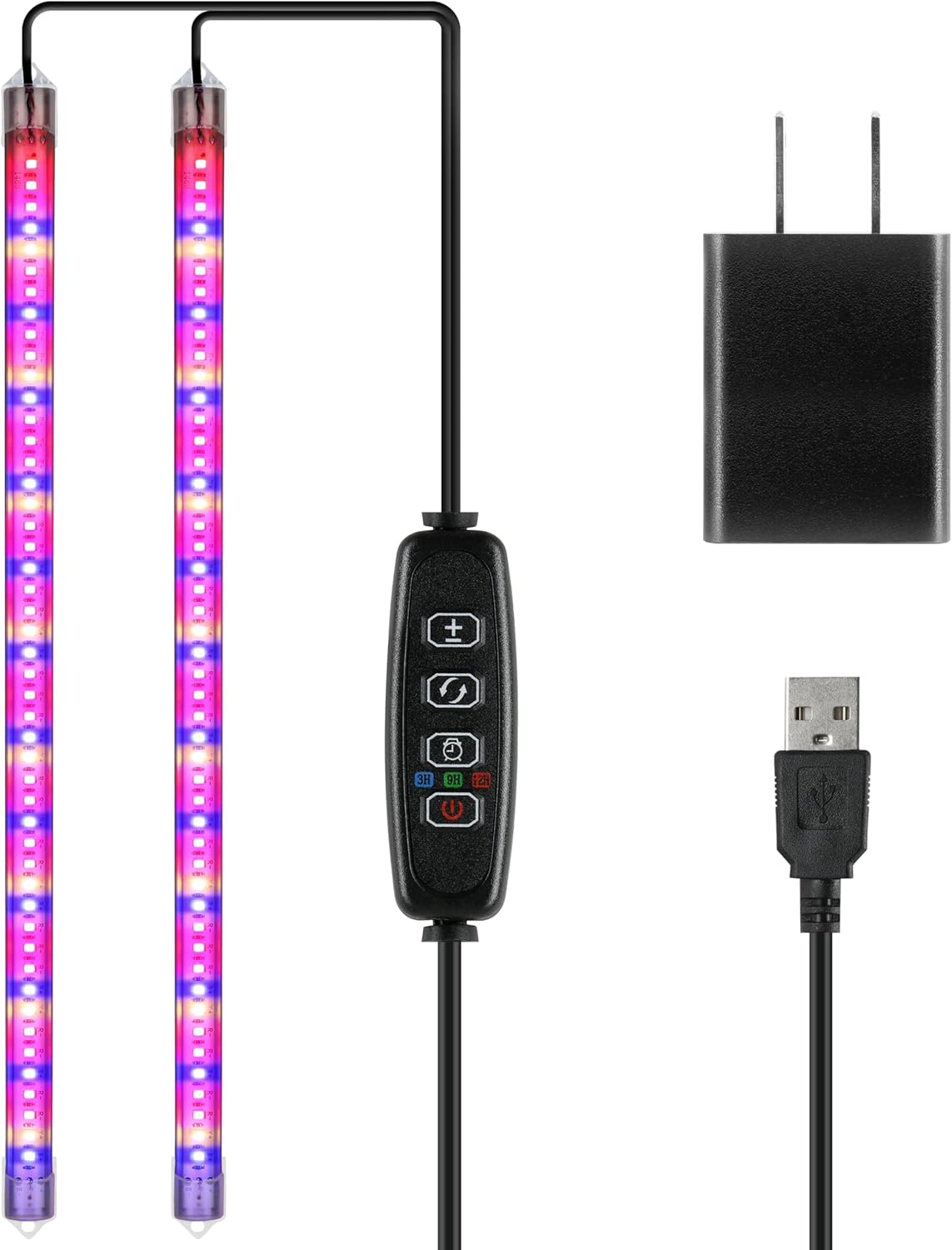 iPower LED Grow Light for Indoor Plants, 20W Grow Light Strips with Auto On/Off Timer, Plant Light Bars for Succulents
