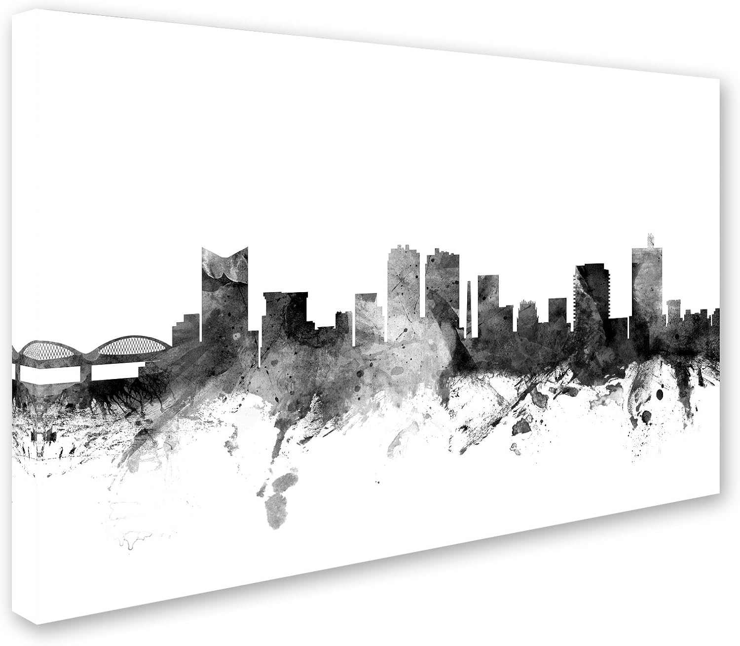 Trademark Fine Art MT1088-C1624GG Fort Worth Texas Skyline B&W by Michael Tompsett, 16x24-Inch, 16 in x 24 in