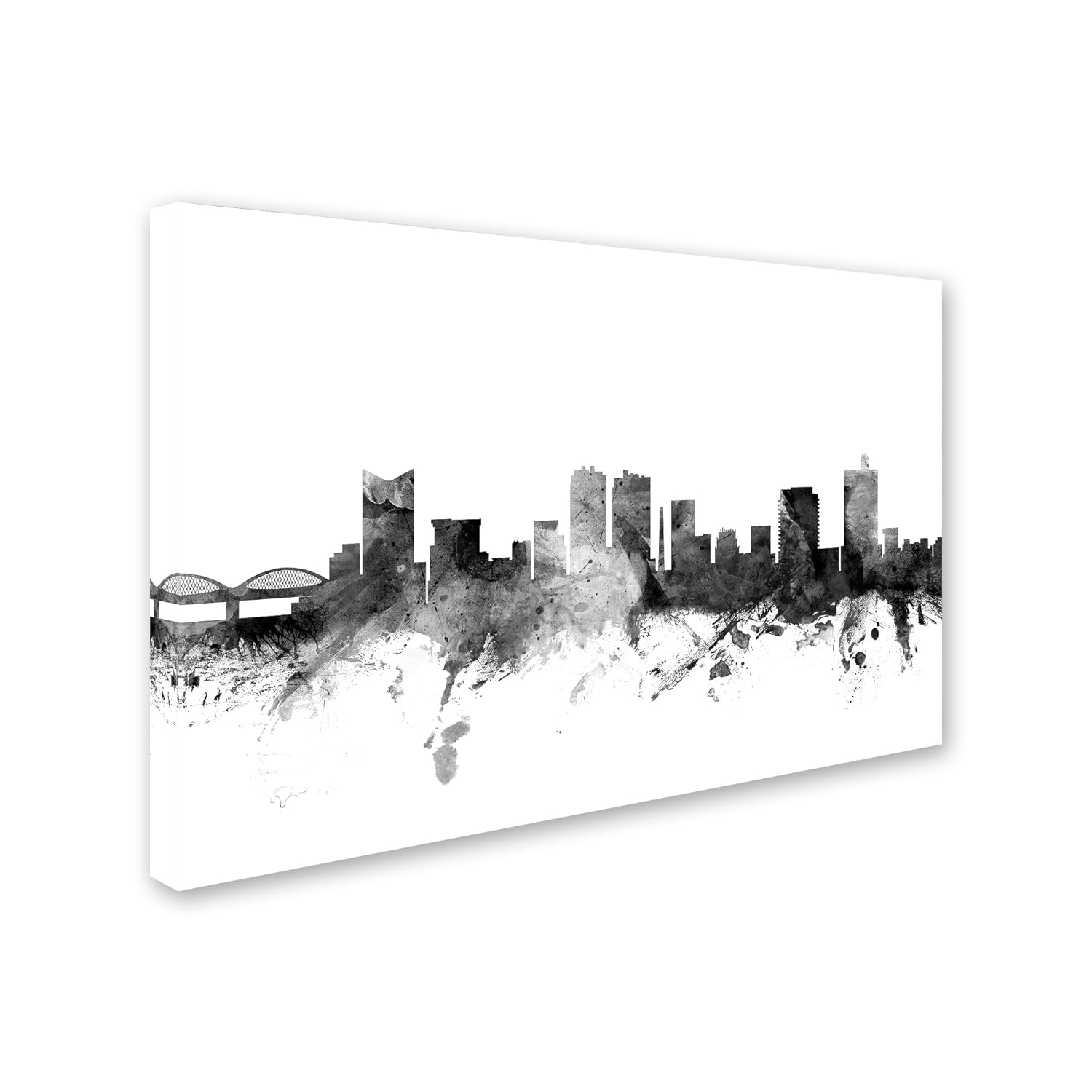 Trademark Fine Art MT1088-C1624GG Fort Worth Texas Skyline B&W by Michael Tompsett, 16x24-Inch, 16 in x 24 in