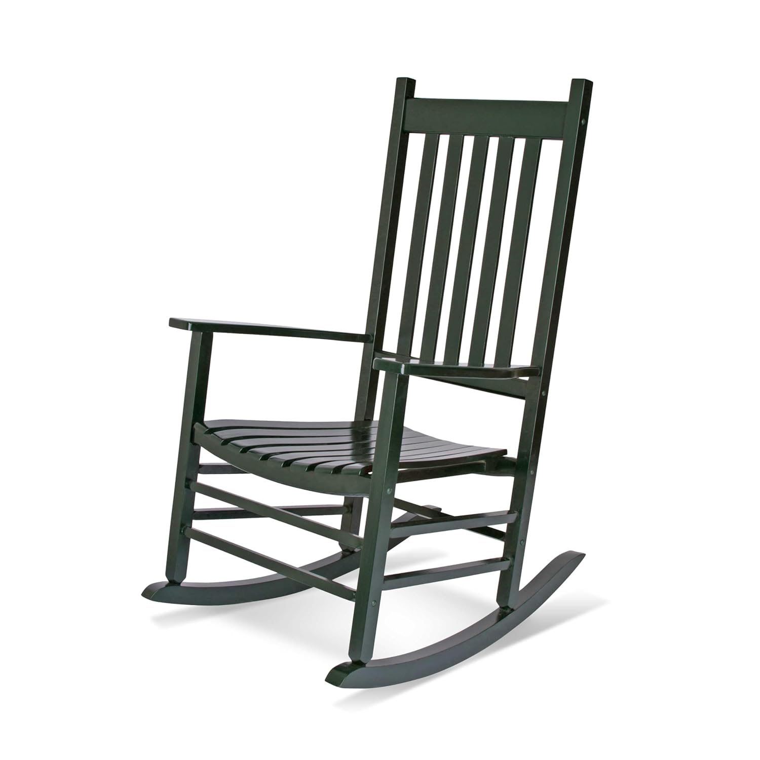 Shine Company Traditional Hardwood Indoor/Outdoor Patio Porch Rocker in Green