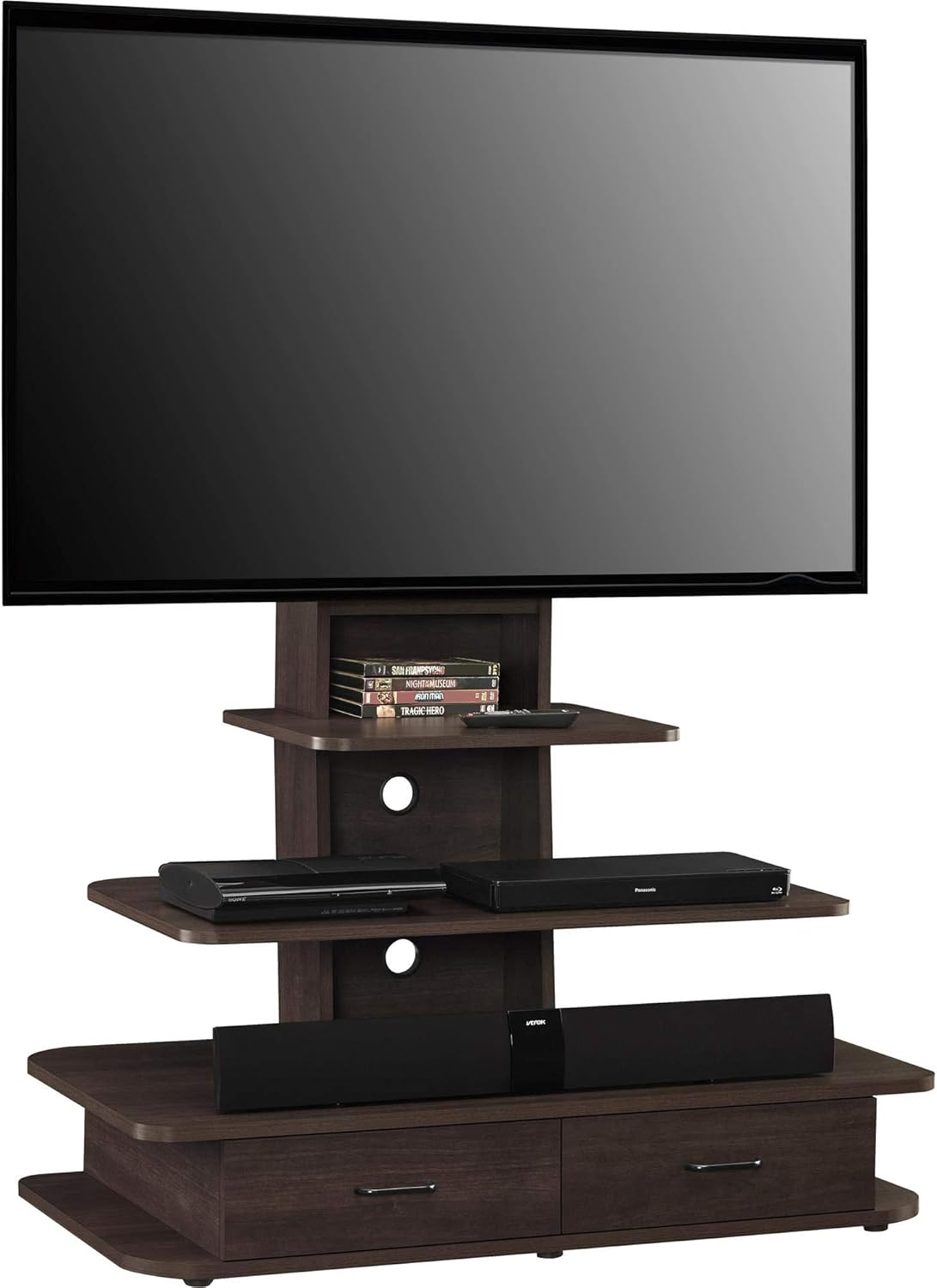 Galaxy TV Stand with Mount and Drawers for TVs up to 70", Espresso