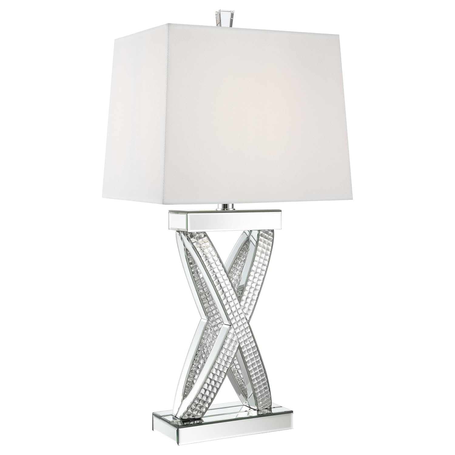 Coaster Contemporary Wood Table Lamp with Rectangle Shade in Mirrored