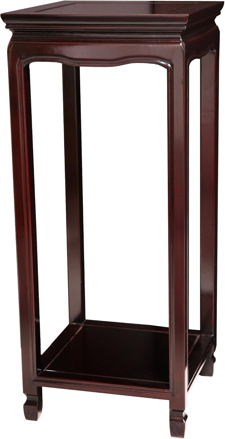 Oriental Furniture 28" Rosewood Oriental Square Stand, base