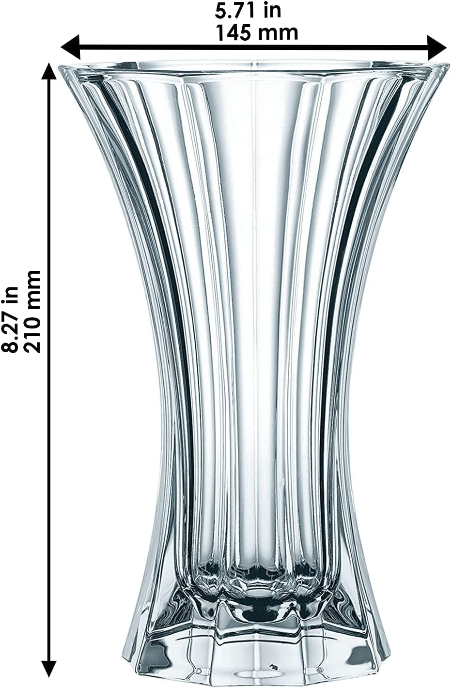 8 in. Clear Saphir Crystal Vase