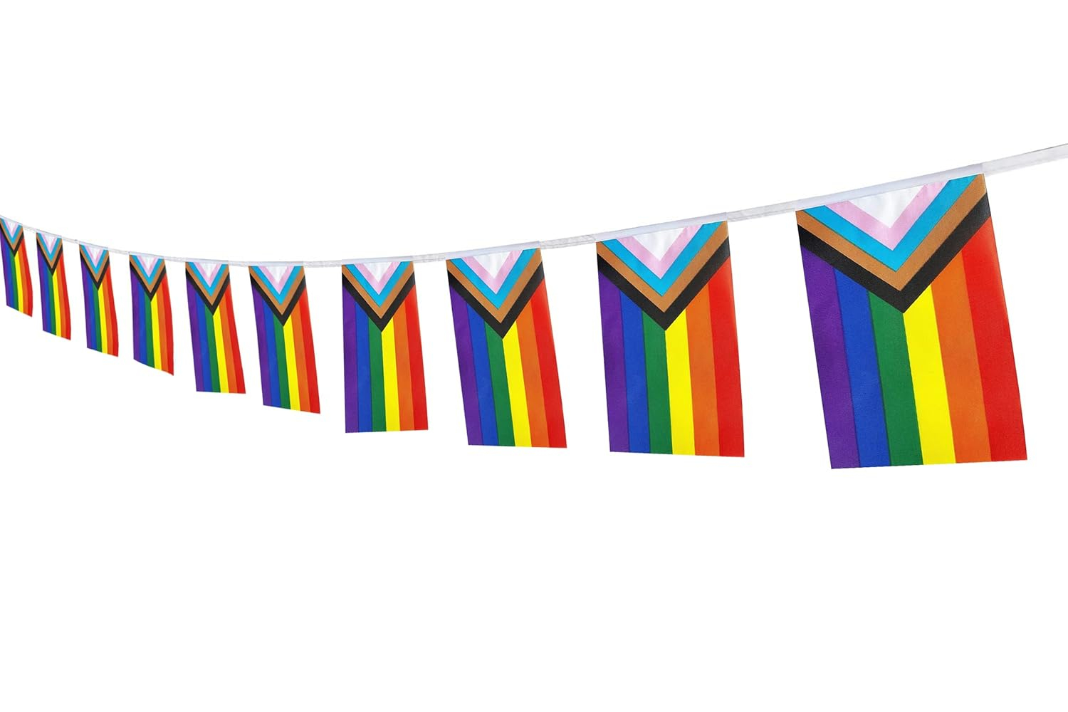 Rainbow Pride Flag,100Feet/76Pcs Rainbow Festival Decoration Pennant Flags Banner,Party Decorations Supplies for Decoration,Rainbow Holiday Decoration.