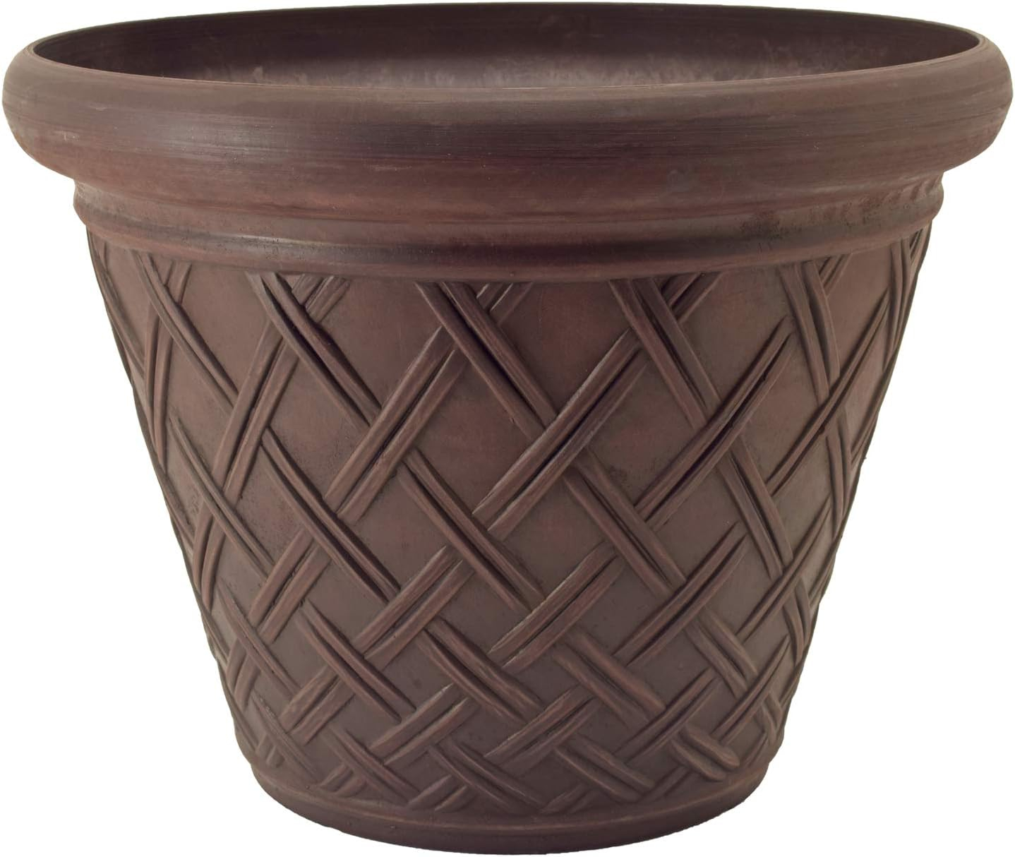 Basket Weave 18 in. x 14 in. Chocolate PSW Pot