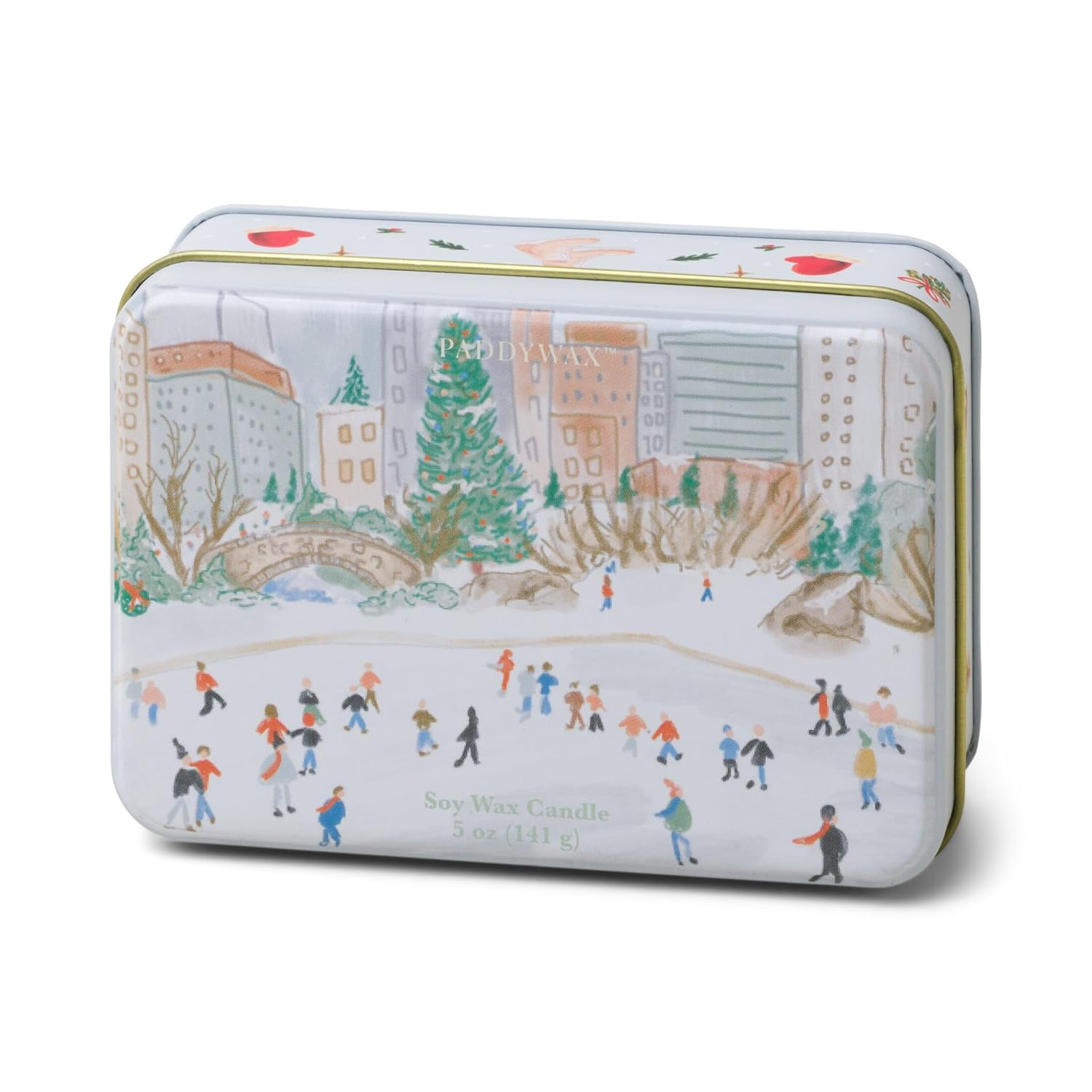 Holiday Piano Scene Scented Soy Candle Tin, 5 oz