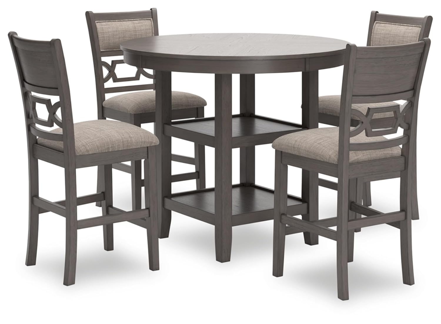 Ashley Furniture Wrenning Gray Counter Height Dining Table Set - Set of 5