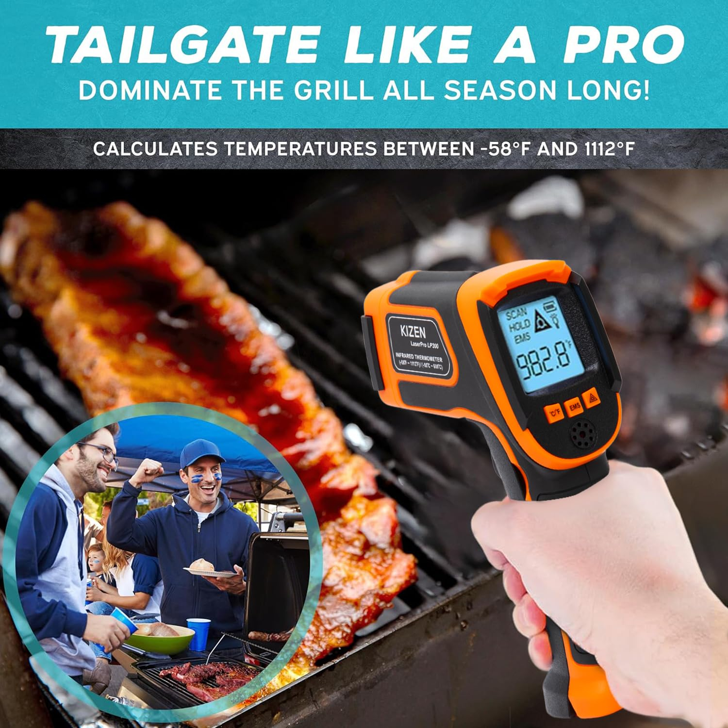 High Accuracy Black and Orange Infrared Digital Thermometer Gun