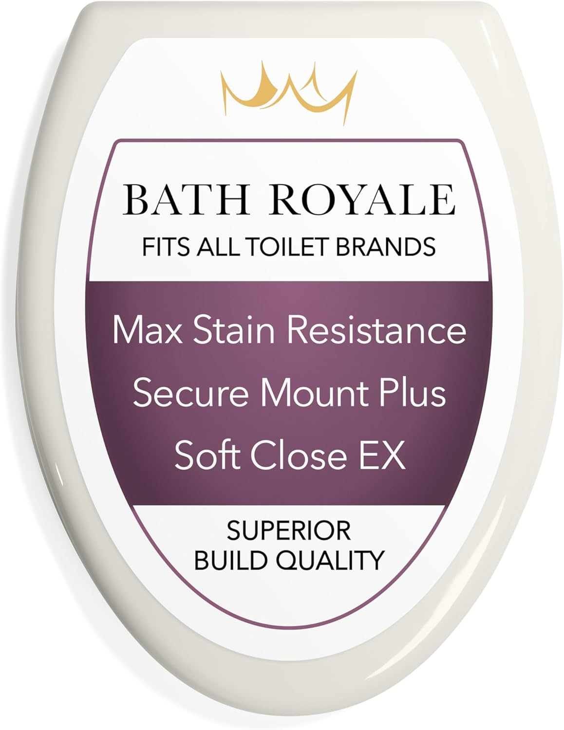 Elongated Toilet Seat BR501-01 Quiet Close, Stain-Resistant and Easy to Keep Clean, Heavy Duty, Fits All Toilet Brands, Executive Series -Biscuit/Linen