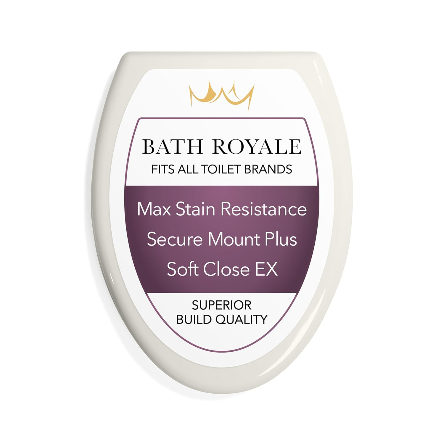 Elongated Toilet Seat BR501-01 Quiet Close, Stain-Resistant and Easy to Keep Clean, Heavy Duty, Fits All Toilet Brands, Executive Series -Biscuit/Linen