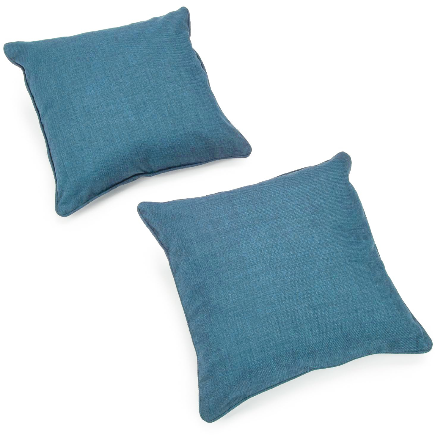 Sea Blue Weather Resistant Square Outdoor Throw Pillow Set