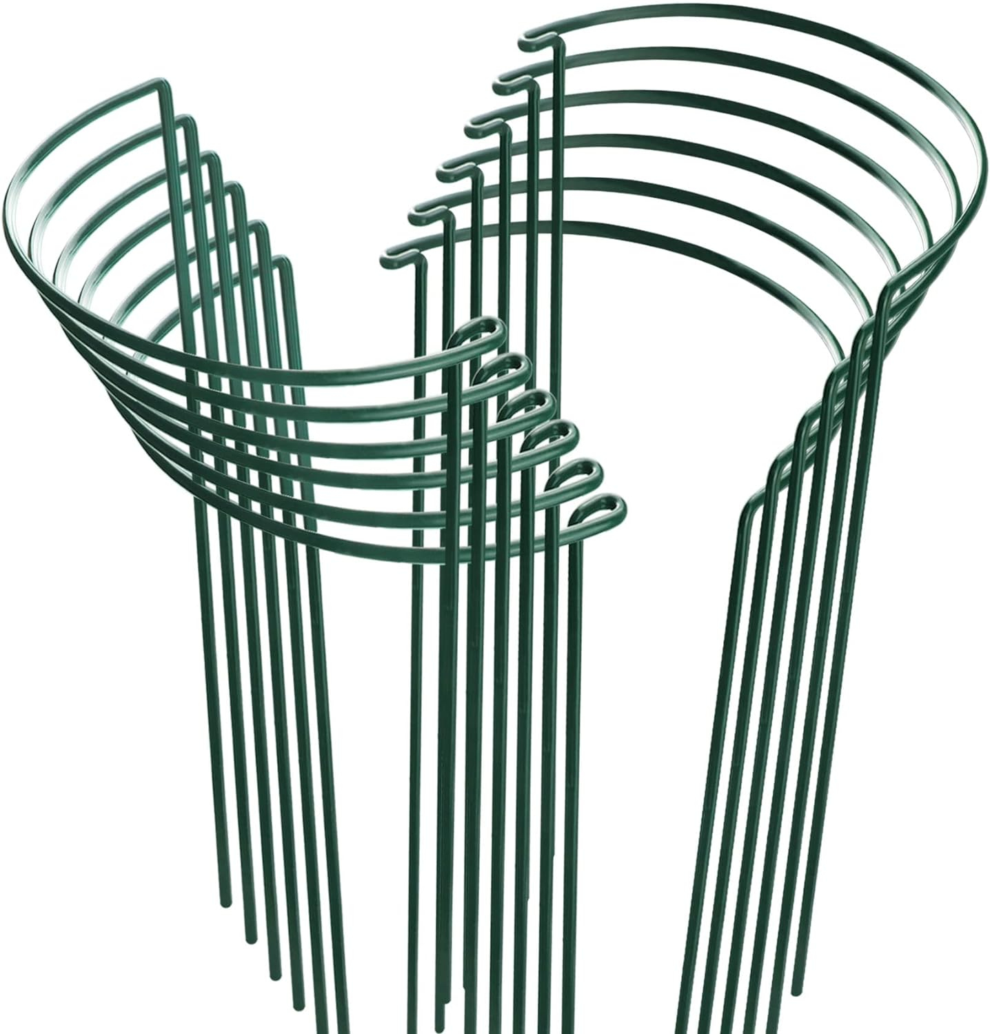 HiGift 12 Pack Plant Stakes for Indoor Plants, Metal Garden Peony Support Cages, Outdoor Plant Supports Ring Prop, Large Plant Stake for Hydrangea,Rose,Flower,Vine,Potted Plants (10" W x 15.8" H) C21
