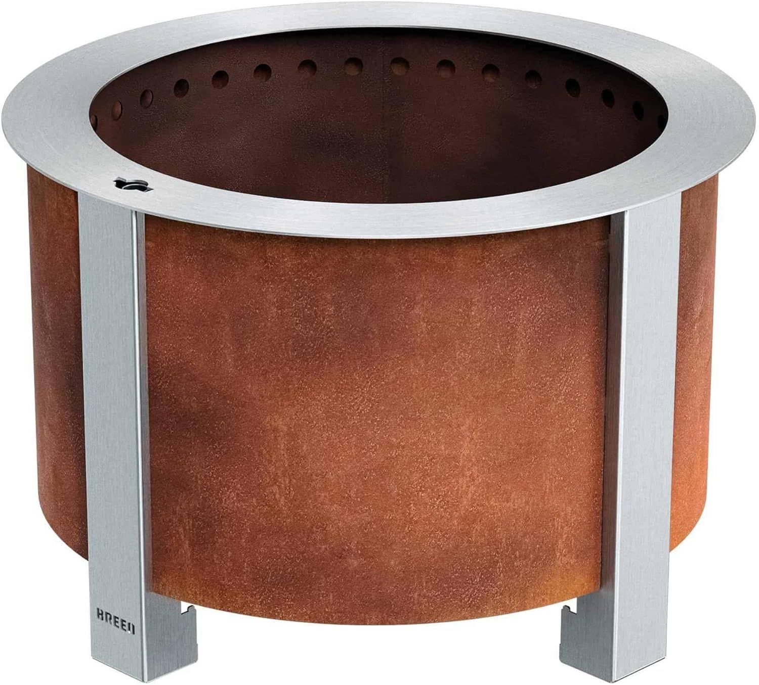 Breeo Smokeless FIrePit (X Series 19, Corten Steel) - 22.1" Smokeless Fire Pit for Outside - 47 lbs - Ideal for Families - Compatible with Wide Range of Breeo Accessories - Gifts for Dad