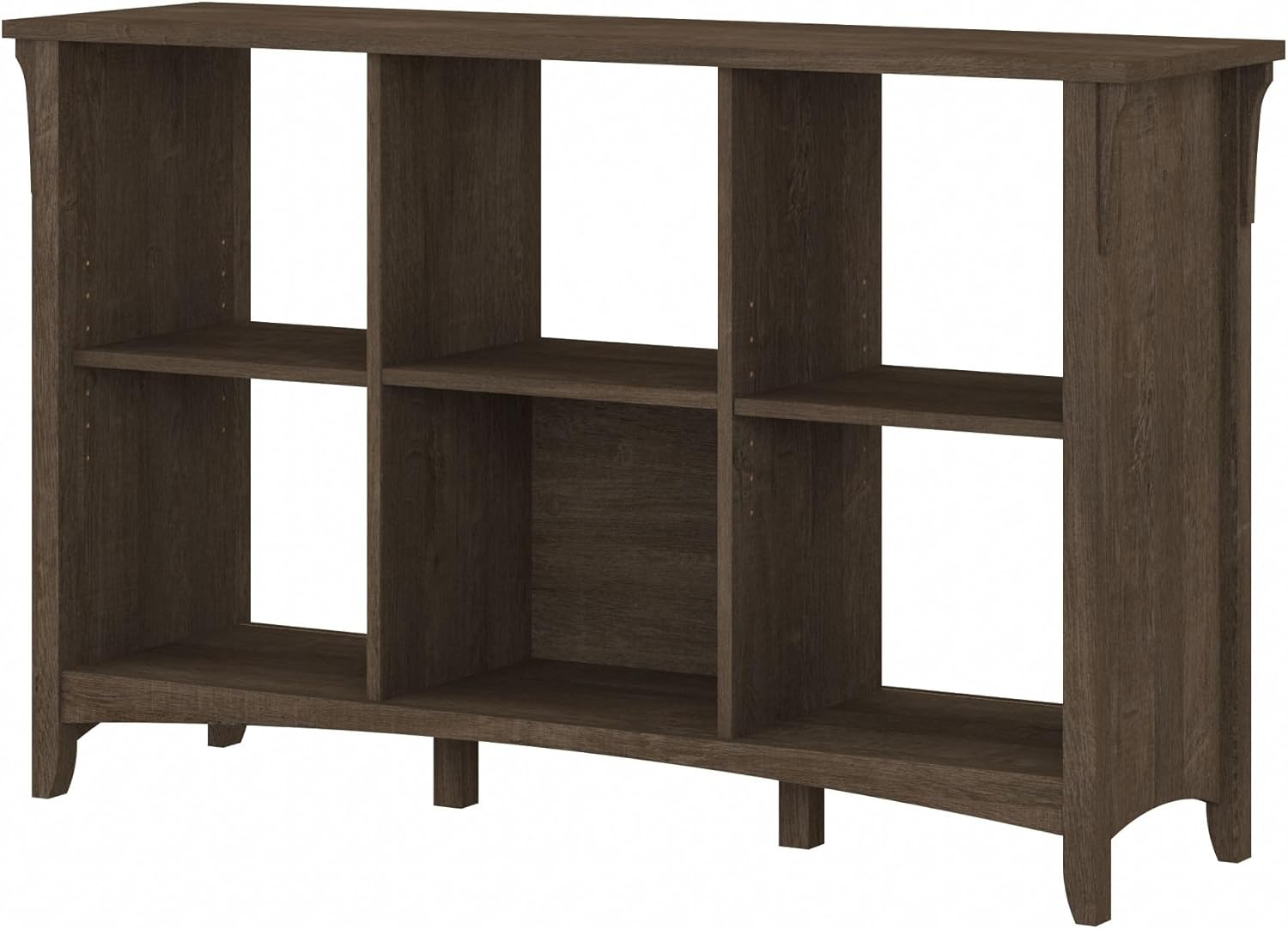 Bush Furniture Salinas 6 Cube Bookcase Organizer, Ash Brown