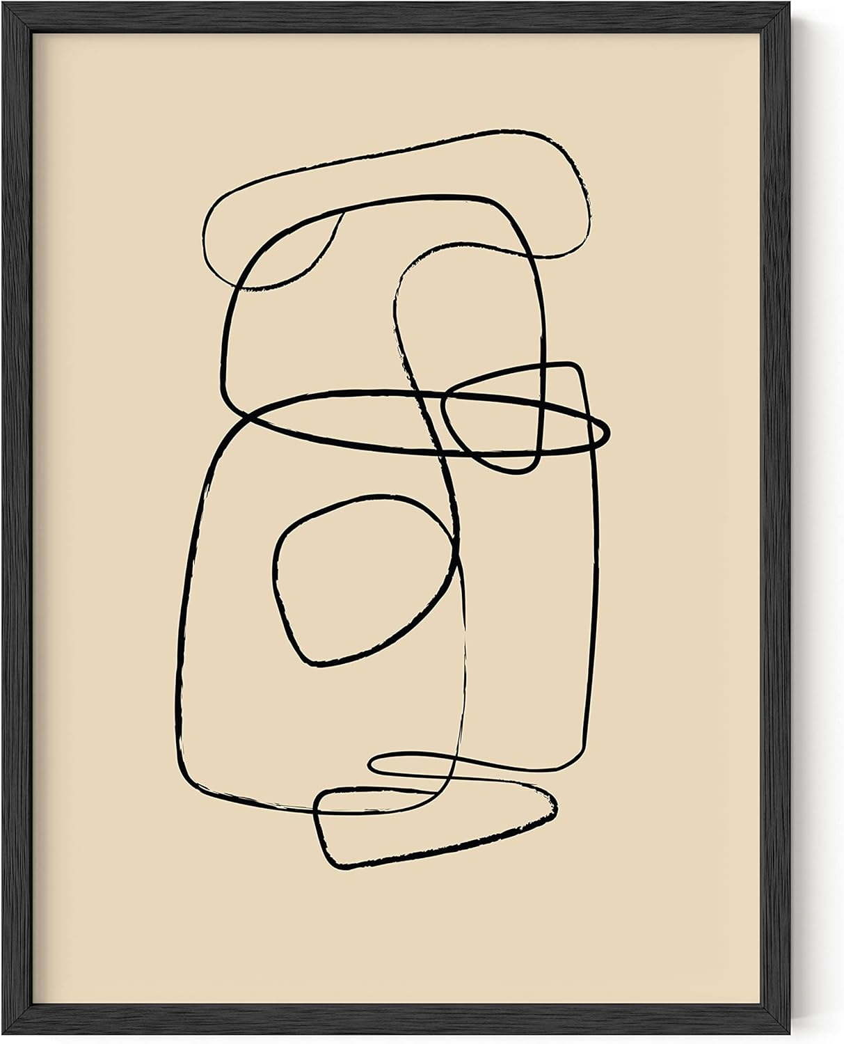 Scandinavian Wall Art Circles Line Art Wall Decor - by Haus and Hues | Neutral Wall Art Minimalist Abstract Art Mid Century Wall Decor Minimalist Wall Decor Neutral Artwrk for Walls UNFRAMED 12"X16"