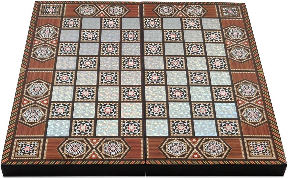 Star Turkish Classic Backgammon Board Game - 19 inches, Magnetic Closing Mechanism, Folding Board, Strategic Game, Family and Friend Fun, Portable Travel Set, Solid Wood Case, Scratch Resistance