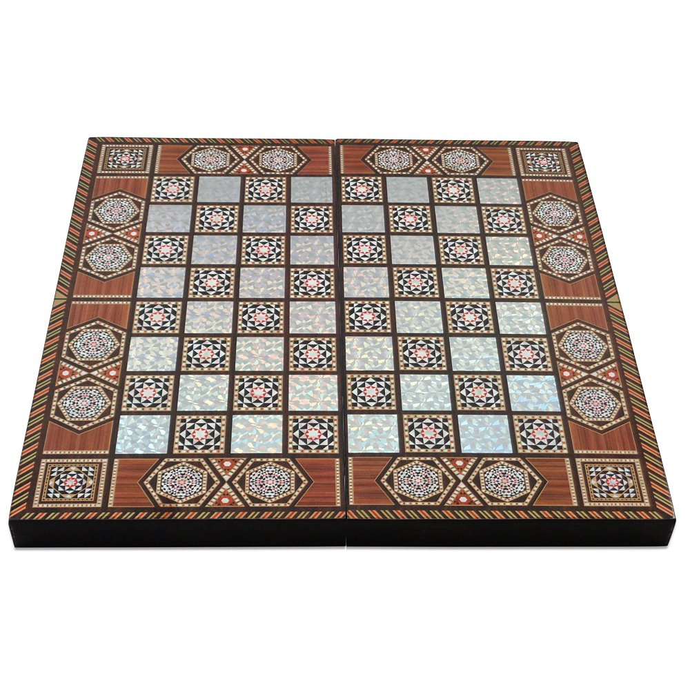 Star Turkish Classic Backgammon Board Game - 19 inches, Magnetic Closing Mechanism, Folding Board, Strategic Game, Family and Friend Fun, Portable Travel Set, Solid Wood Case, Scratch Resistance