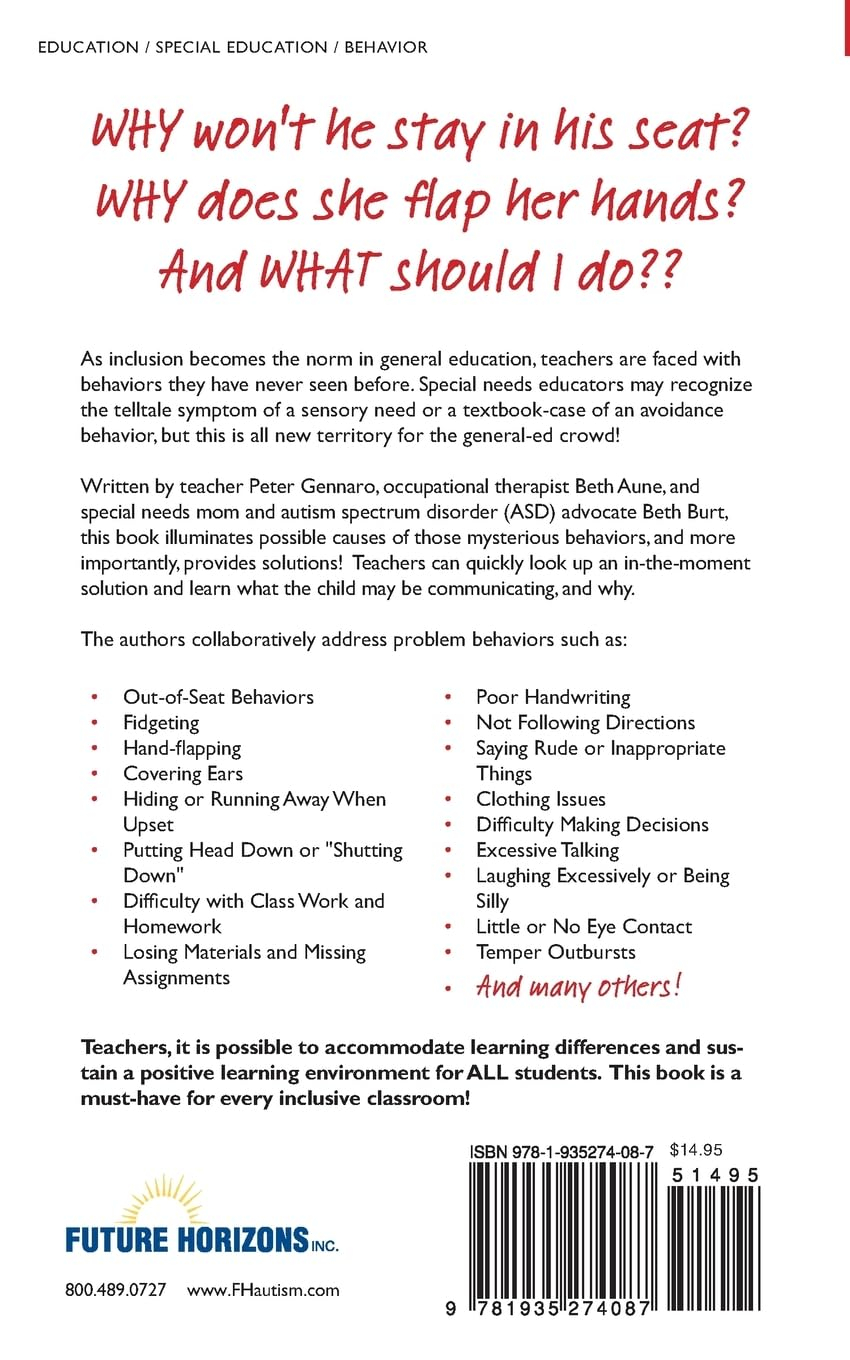 Behavior Solutions for the Inclusive Classroom - by  Beth Aune & Beth Burt & Peter Gennaro (Paperback)