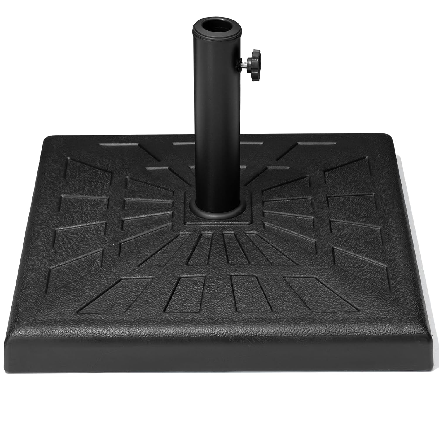 Crestlive Products 42.5 lbs Heavy Duty Square Concrete Patio Umbrella Base with 2 Wheels, Black