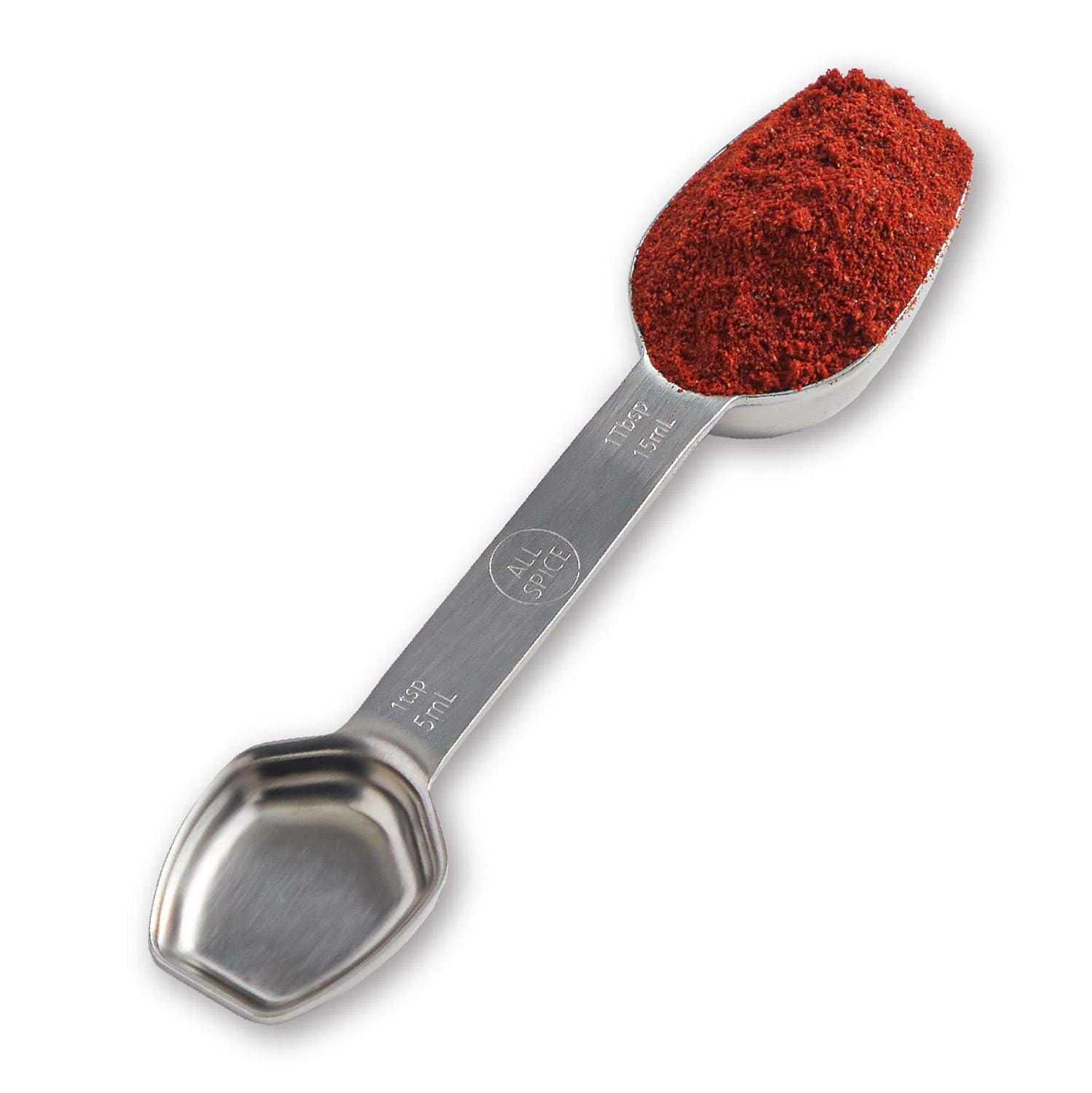 Stainless Steel Double Sided Measuring Spoon - Teaspoon and Tablespoon | Space Saving Design | Rests Securely | Dishwasher Safe