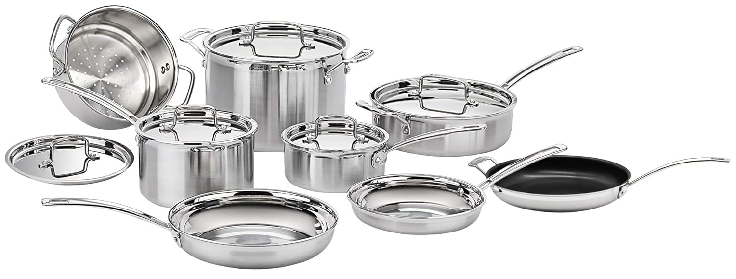 Stainless Steel 13-Piece Triple Ply Cookware Set