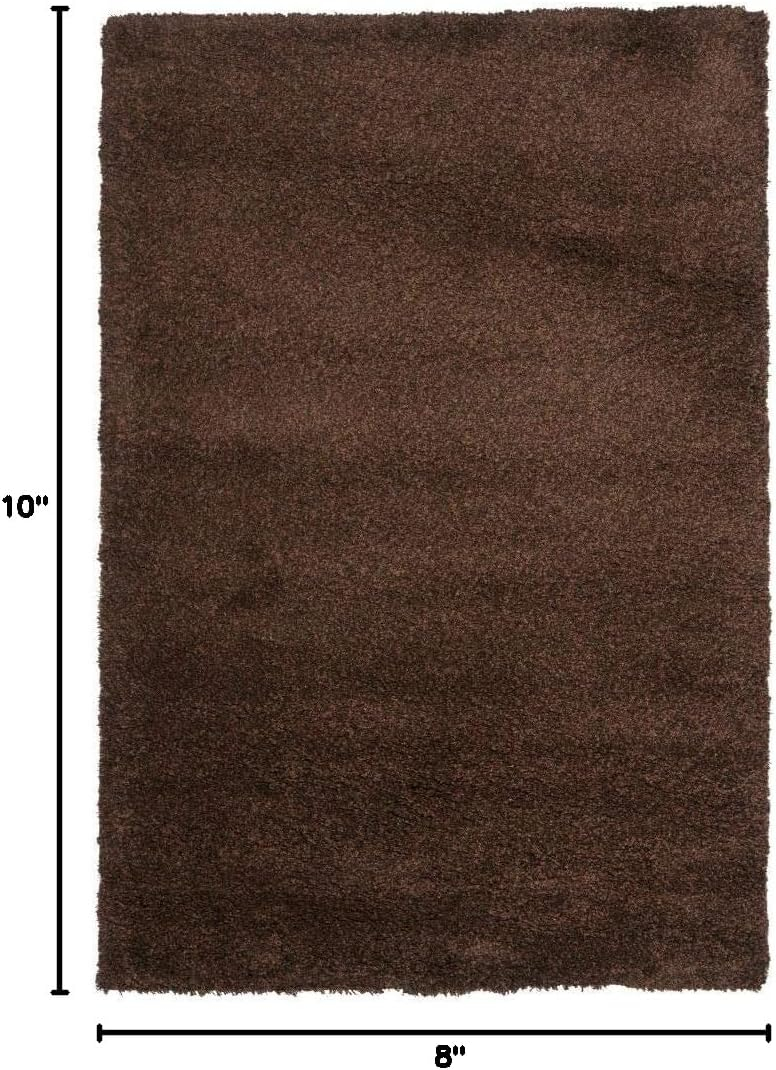 SAFAVIEH California Shag Collection Area Rug - 8' x 10', Brown, Non-Shedding & Easy Care, 2-inch Thick Ideal for High Traffic Areas in Living Room, Bedroom (SG151-2727)